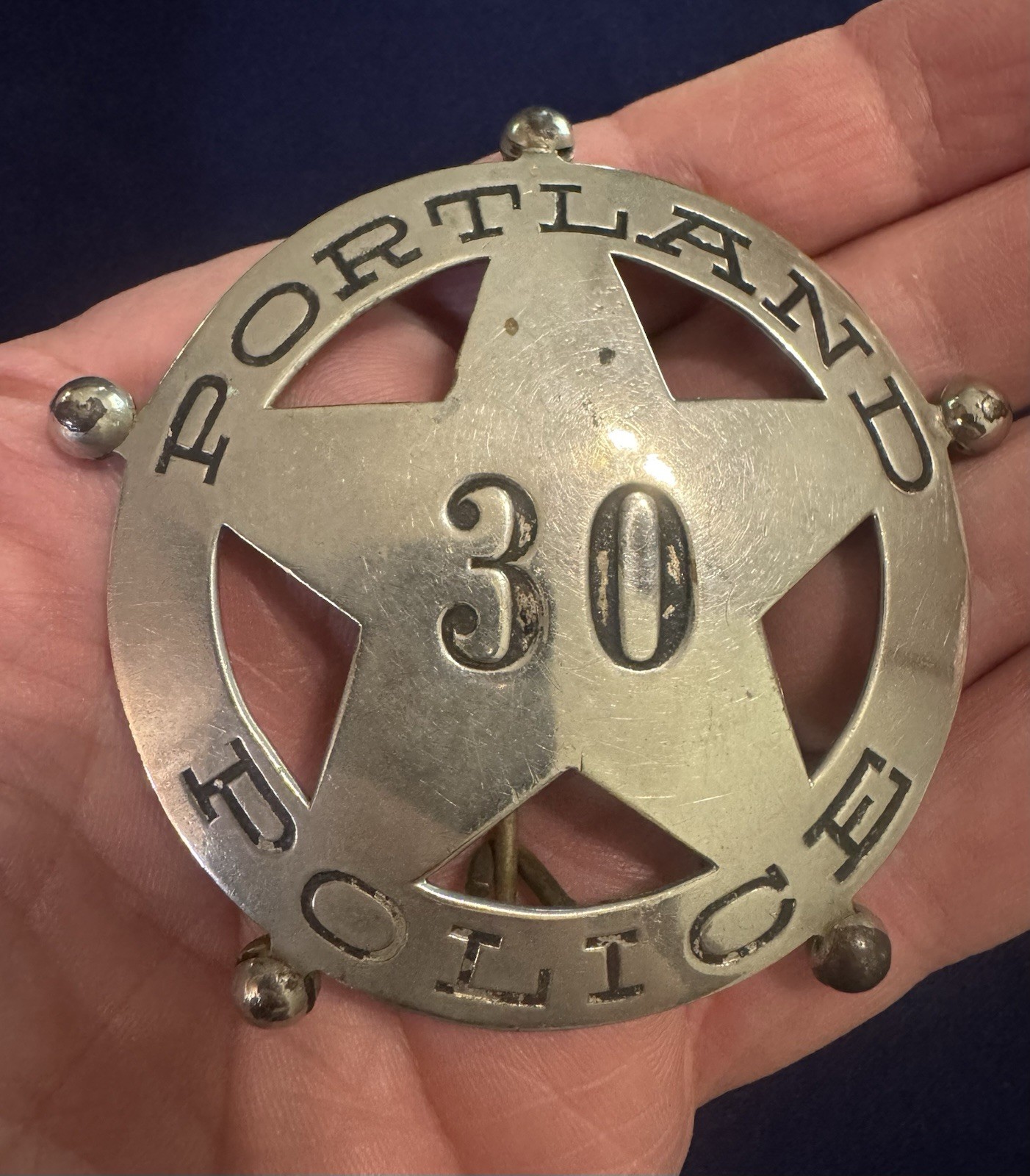 Antique Portland OREGON Large Circle Star Badge Antique Portland OREGON Large Circle Star Badge