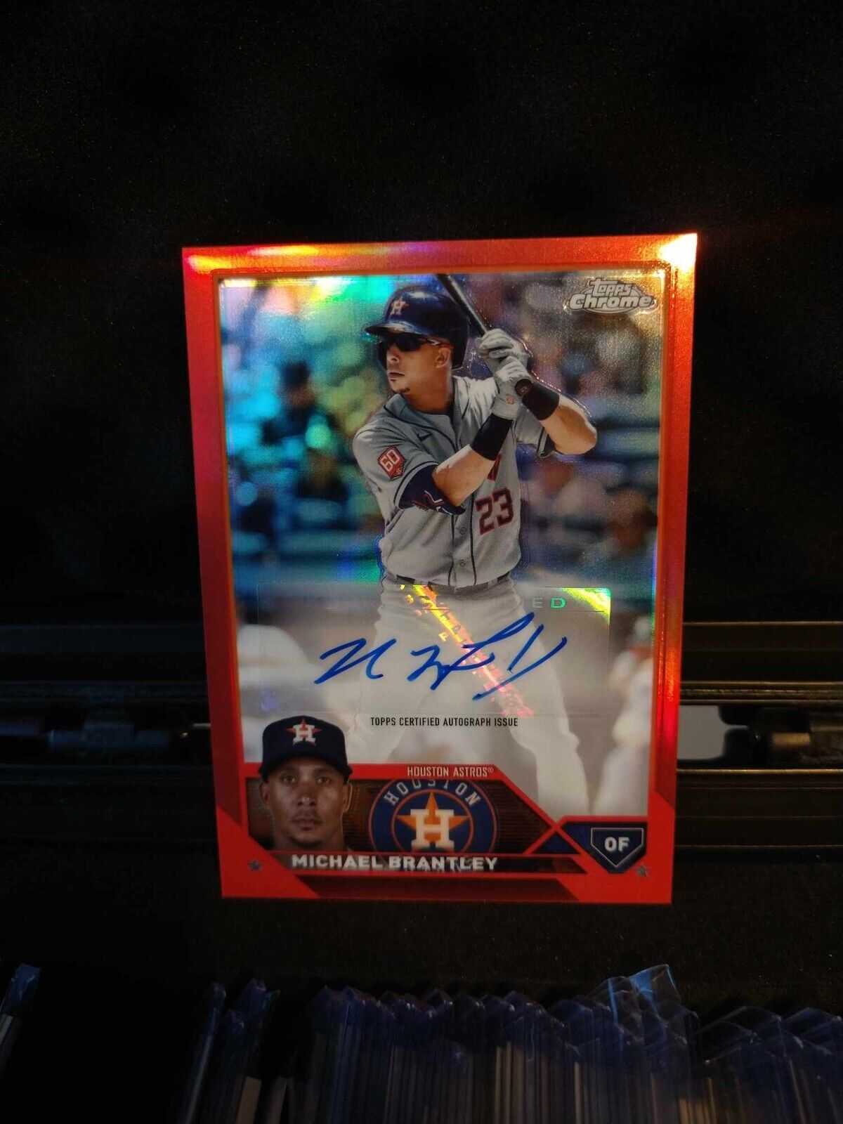 2023 Topps Chrome Update Michael Brantley AC-MBR Auto True Red /5 Houston Astros