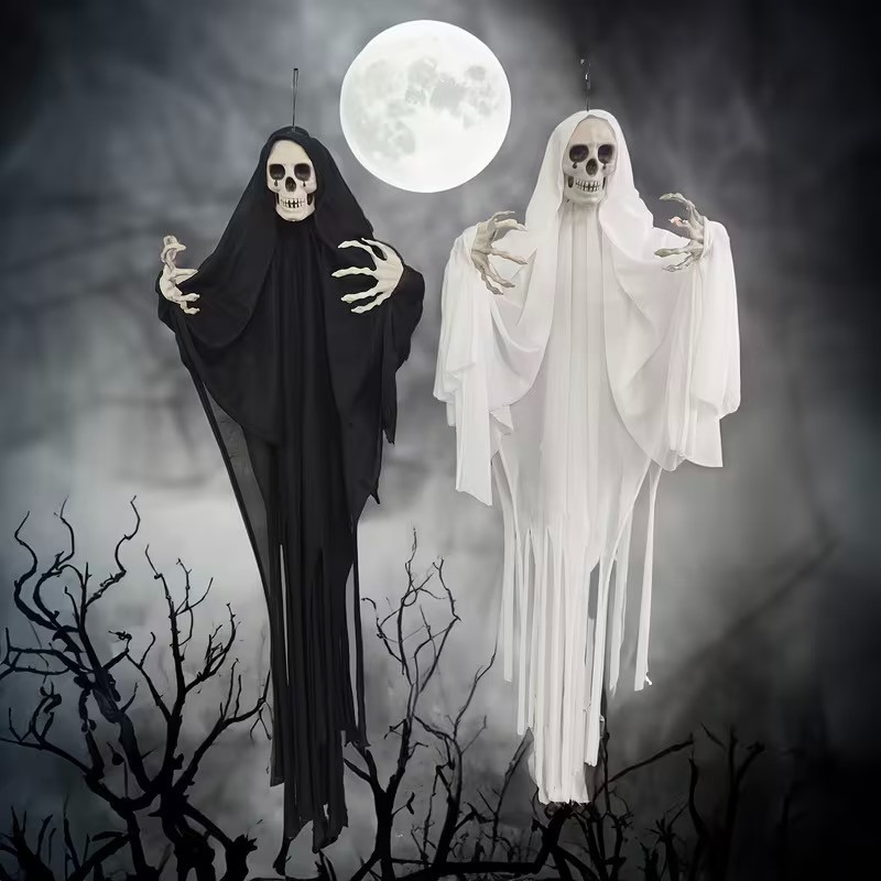 Halloween Large Black Or White Scary Hanging Ghost Halloween Large Black Or White Scary Hanging Ghost