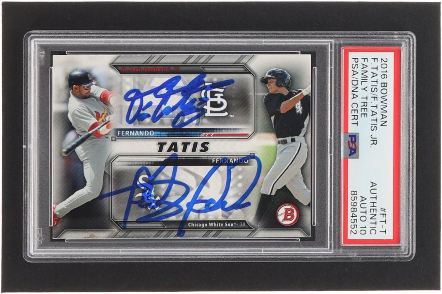 Fernando Tatis Jr. & Fernando Tatis Signed 2016 Bowman Family Tree #FTT RC (PSA