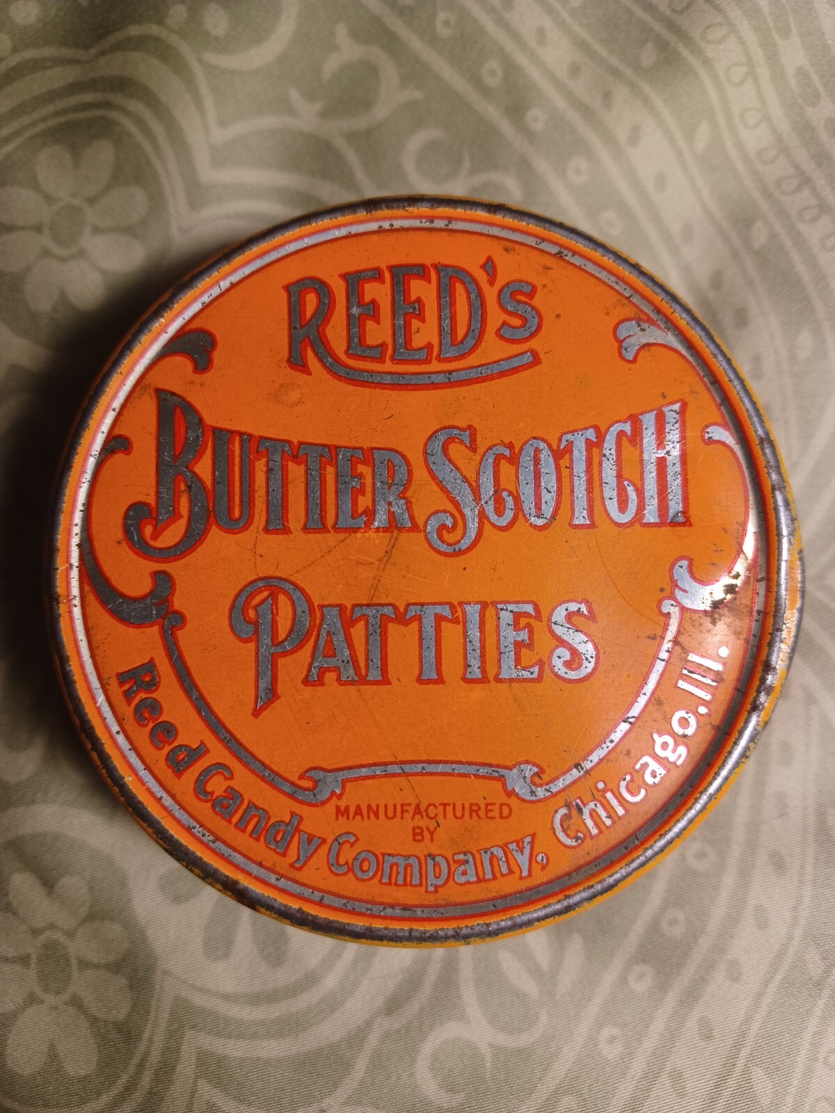 REED\'S ButterScotch Patties~Tin~Antique~Rare~2 1/4 oz. REED\'S ButterScotch Patties~Tin~Antique~Rare~2 1/4 oz.