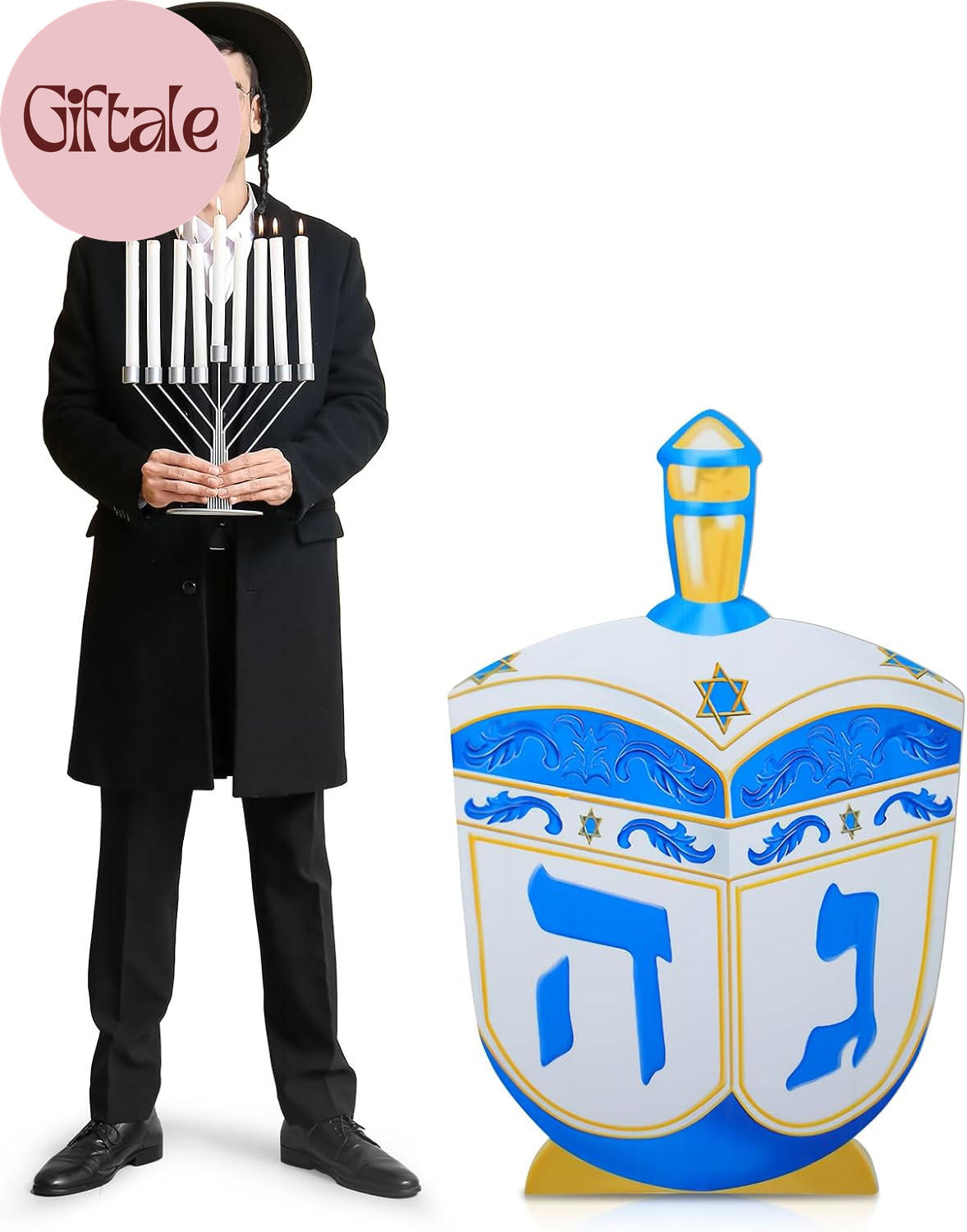 3.5 Ft Hanukkah Dreidel Cardboard Stand up Life Size Cutout