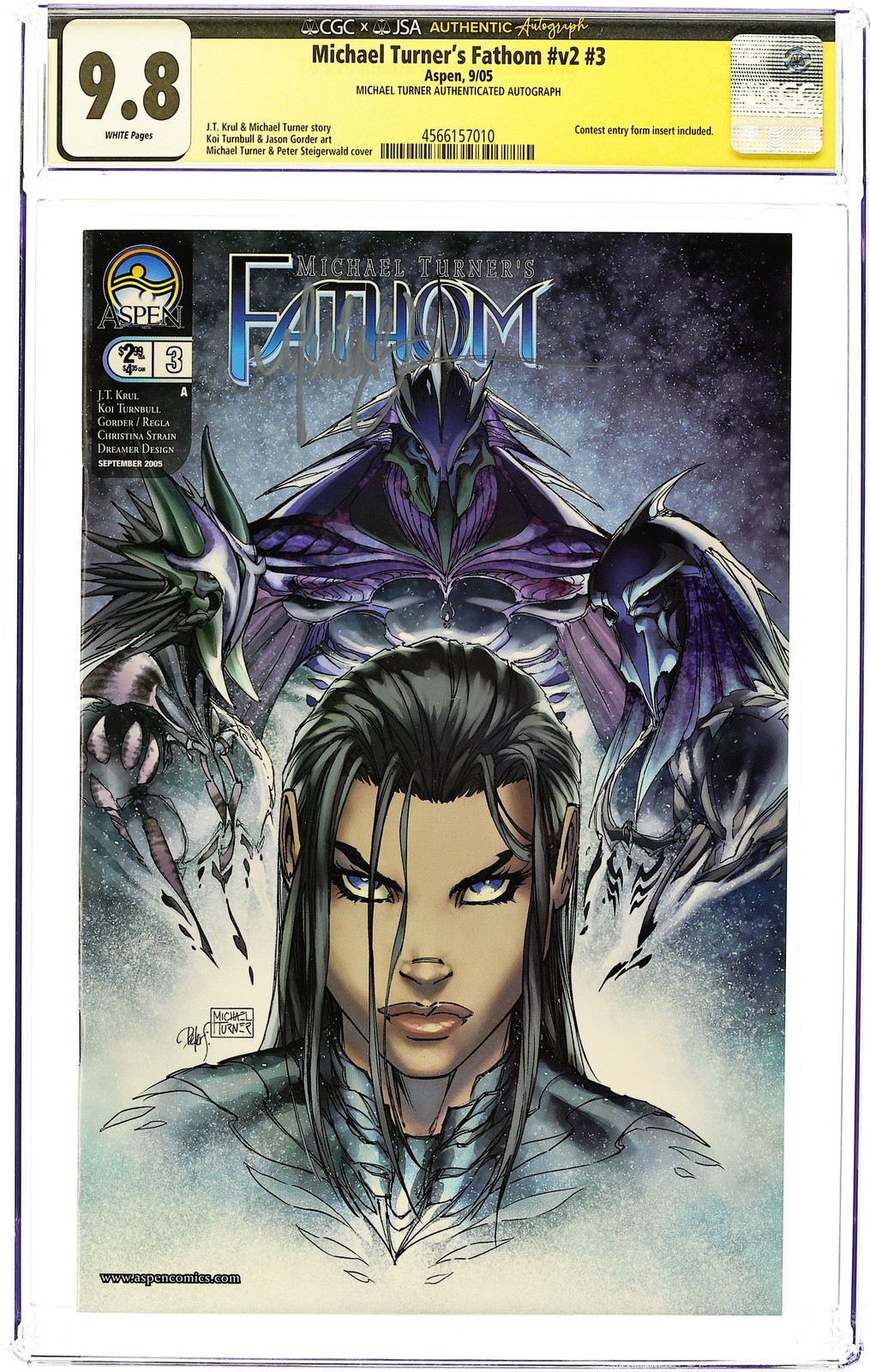 Fathom #3A Turner CGC 9.8 JSA Michael Turner 2005 4566157010