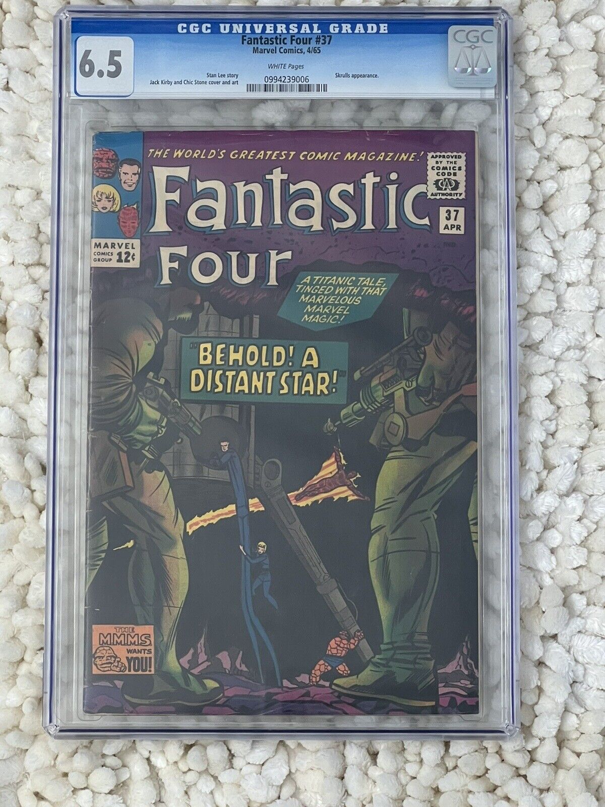 Fantastic Four #37 1965 CGC 8.5 Princess Anelle Skrulls Silver Age Key Stan Lee