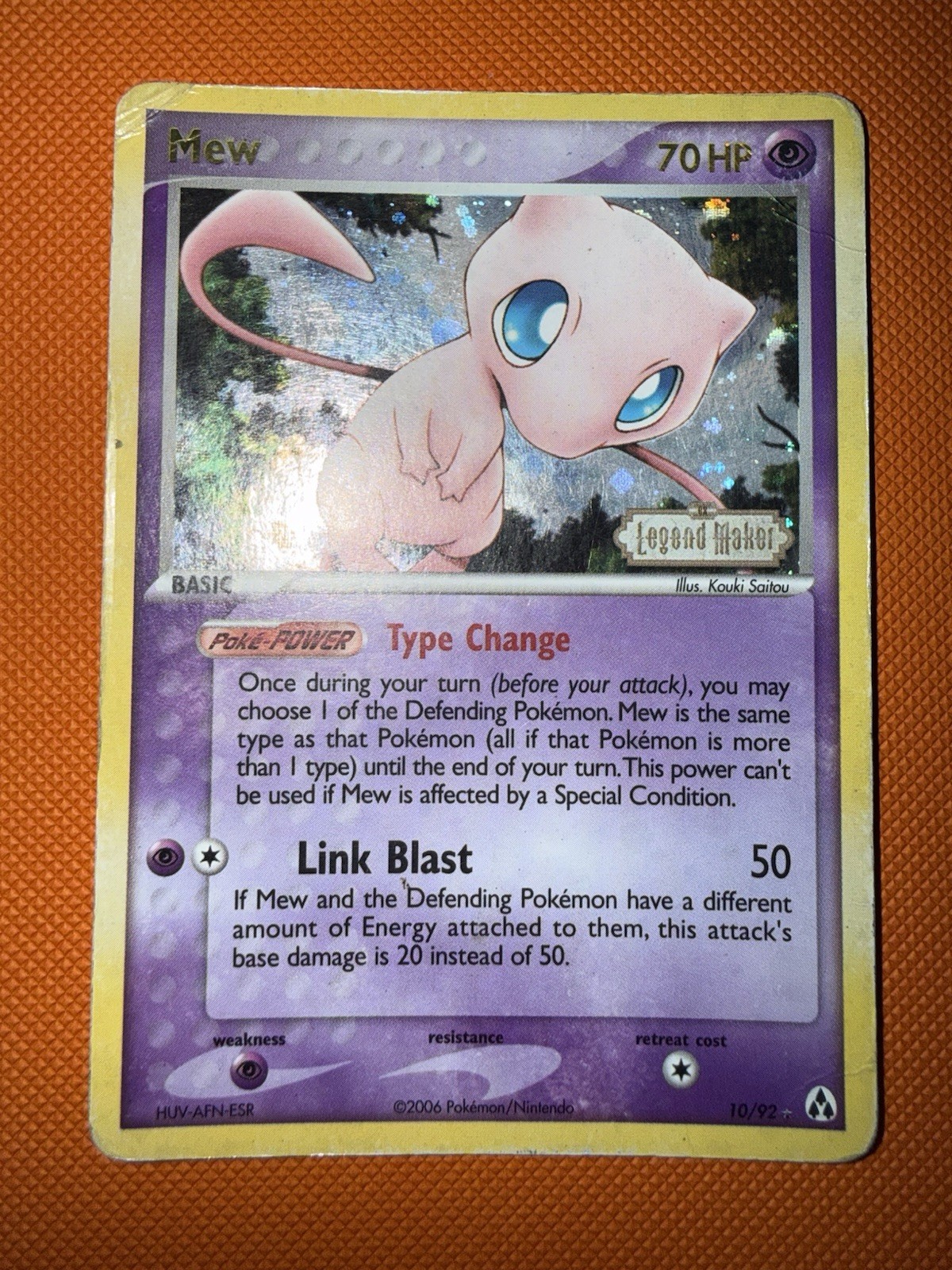 Pokemon 10/92 Vintage Mew Legend Maker Stamp Pokemon 10/92 Vintage Mew Legend Maker Stamp