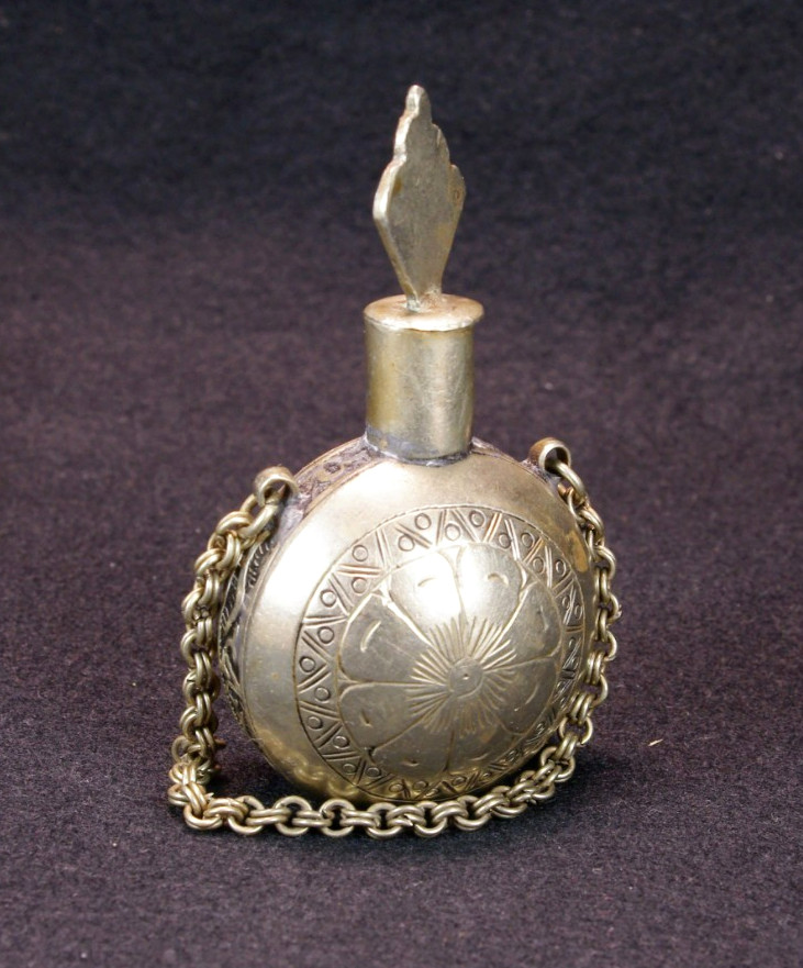 Antique OTTOMAN Perfume Flask - Hand Engraved Scent Bottle (№14\\22)