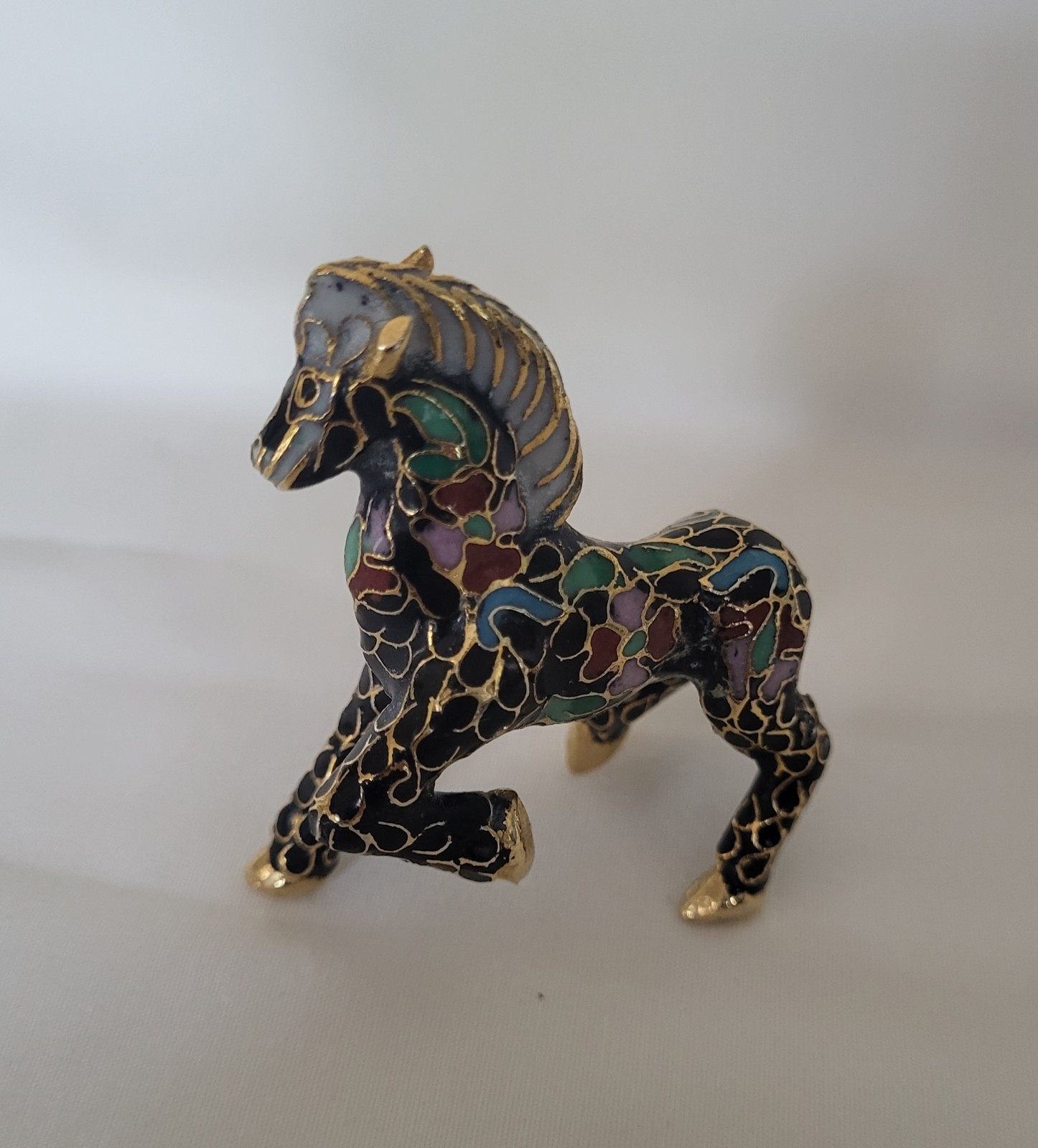 BEAUTIFUL VINTAGE CLOISSONE HORSE FIGURINE 2 BEAUTIFUL VINTAGE CLOISSONE HORSE FIGURINE 2