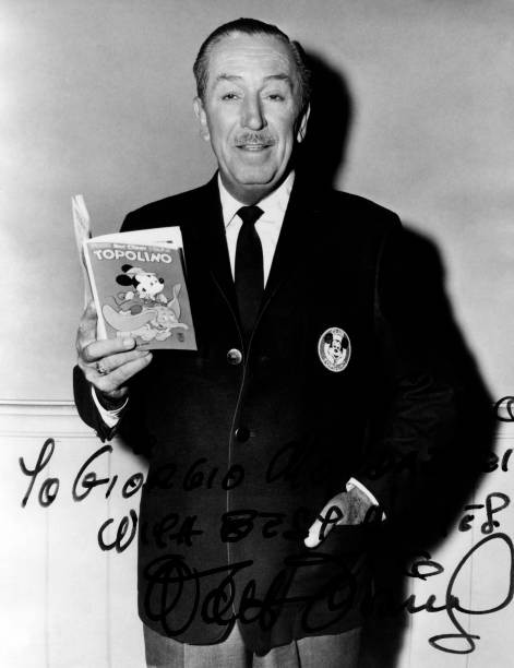 The American businessman cartoonist Walt Disney posing a number of- Old Photo