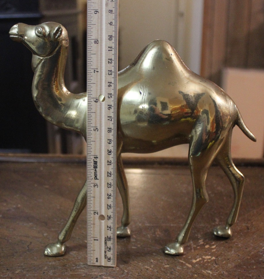 Vintage Medium Large Brass Camel Figurine 8.5\ Vintage Medium Large Brass Camel Figurine 8.5\
