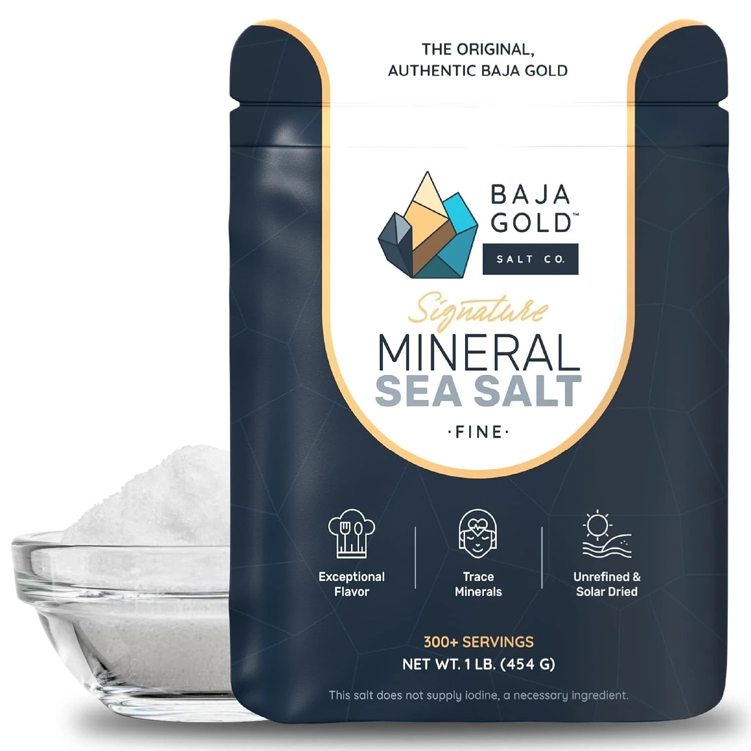 Baja Gold Mineral Sea Salt, Fine Grind, 1 Lb. Bag Cooking & Baking Uses Natural Baja Gold Mineral Sea Salt, Fine Grind, 1 Lb. Bag Cooking & Baking Uses Natural