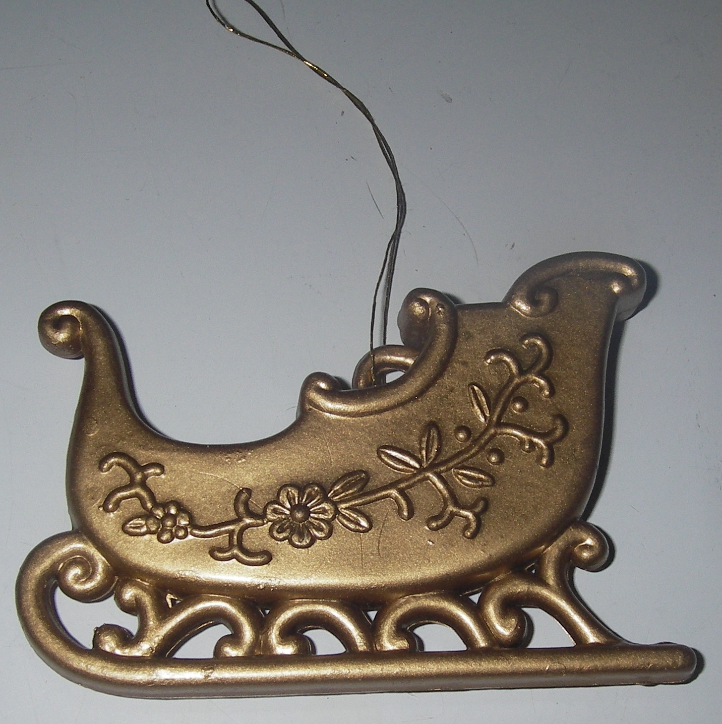 Christmas Trimmeries by Bradford ORNAMENT Gold Sleigh Sled 3\