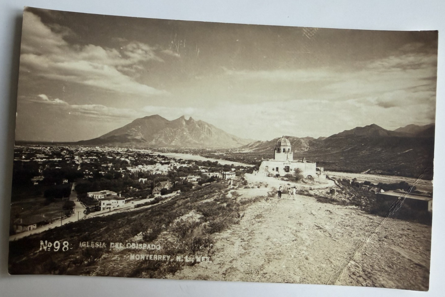 c1940s RPPC Iglesia del Obispado Monterrey Nuevo Leon Mexico Postcard Mountain c1940s RPPC Iglesia del Obispado Monterrey Nuevo Leon Mexico Postcard Mountain