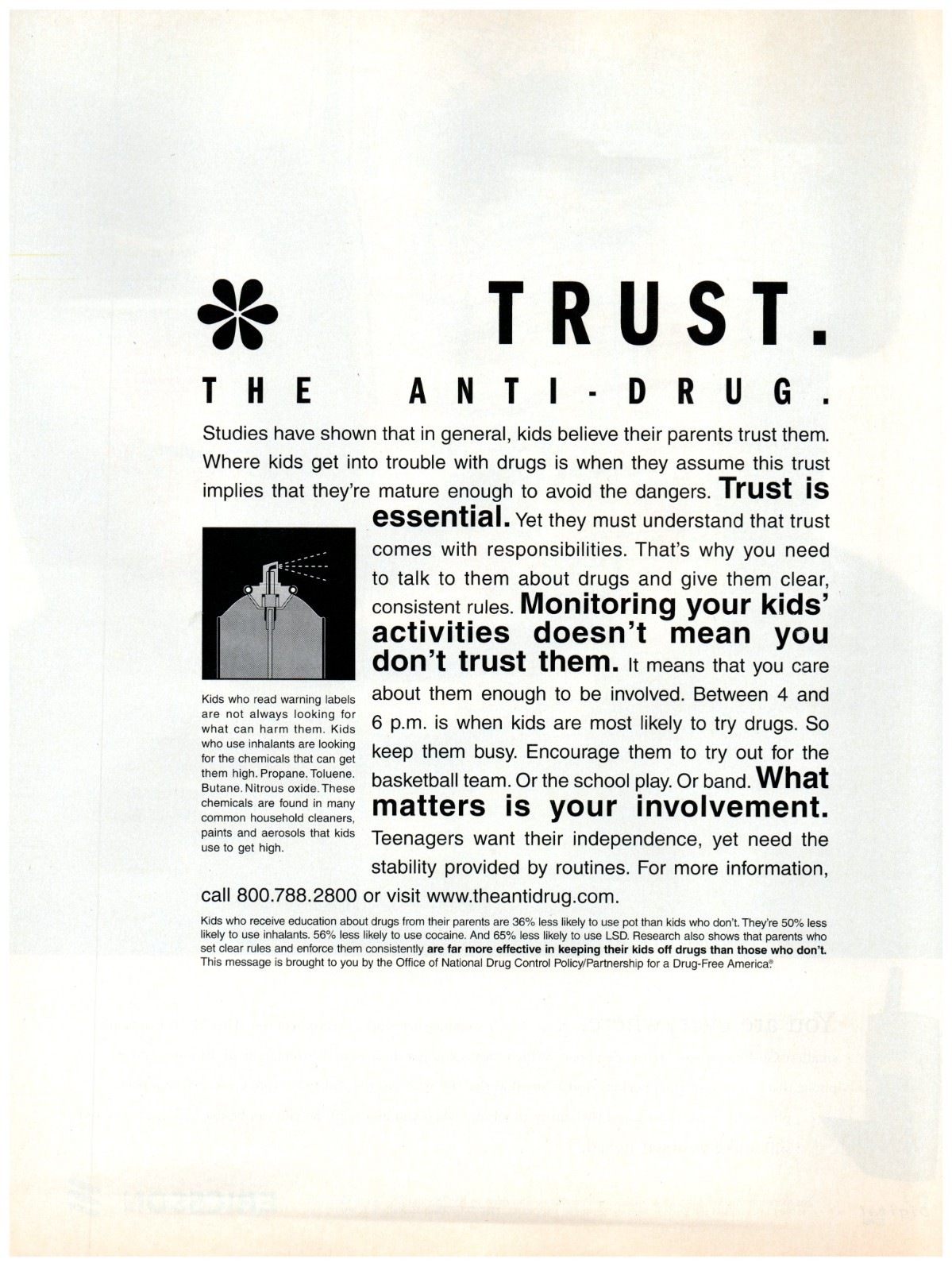 1999 PRINT AD, Trust The Anti-Drug Monitor Your Kids 90's Public Notice Ad 1999 PRINT AD, Trust The Anti-Drug Monitor Your Kids 90's Public Notice Ad