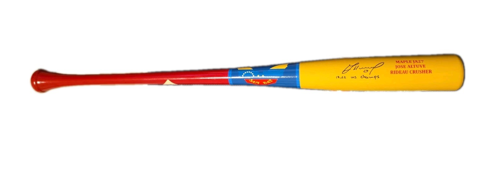 Jose Altuve Signed AL MVP Player Model Bat Astros Inscription 17.22 WS Champs Jose Altuve Signed AL MVP Player Model Bat Astros Inscription 17.22 WS Champs
