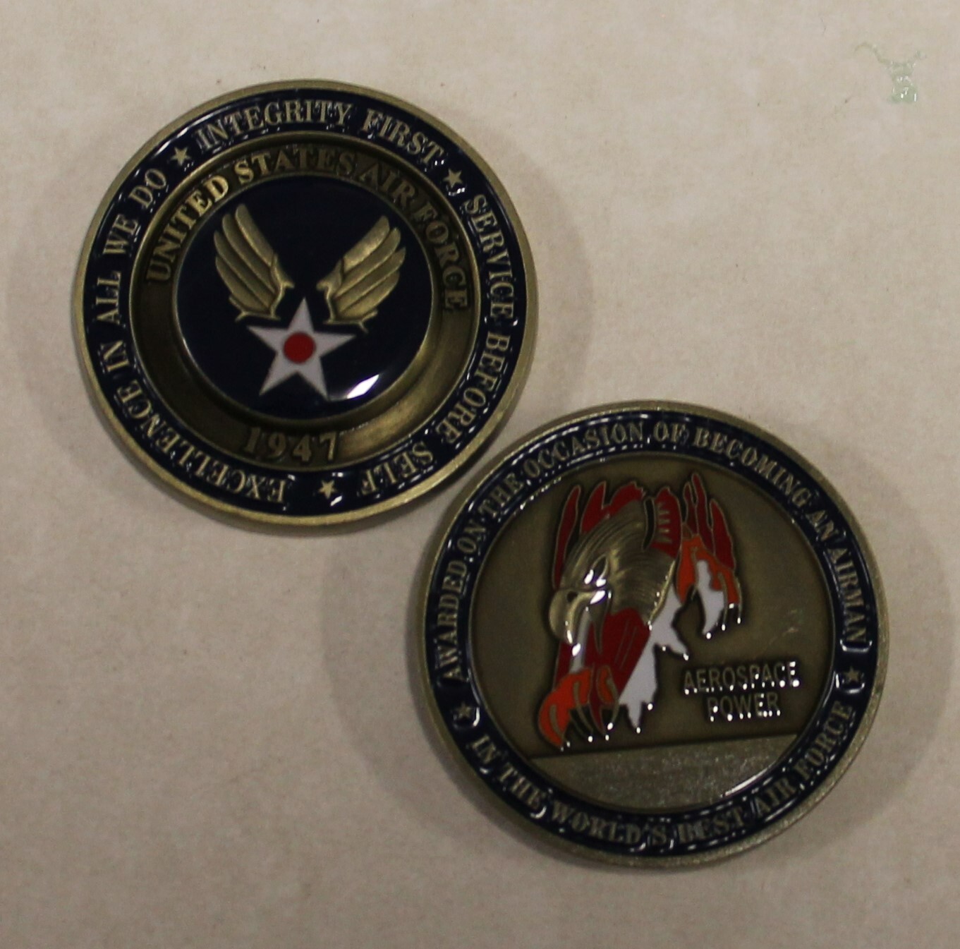 USAF Air Force Original 1999-2008 Airman's Challenge Coin Version 1 USAF Air Force Original 1999-2008 Airman's Challenge Coin Version 1