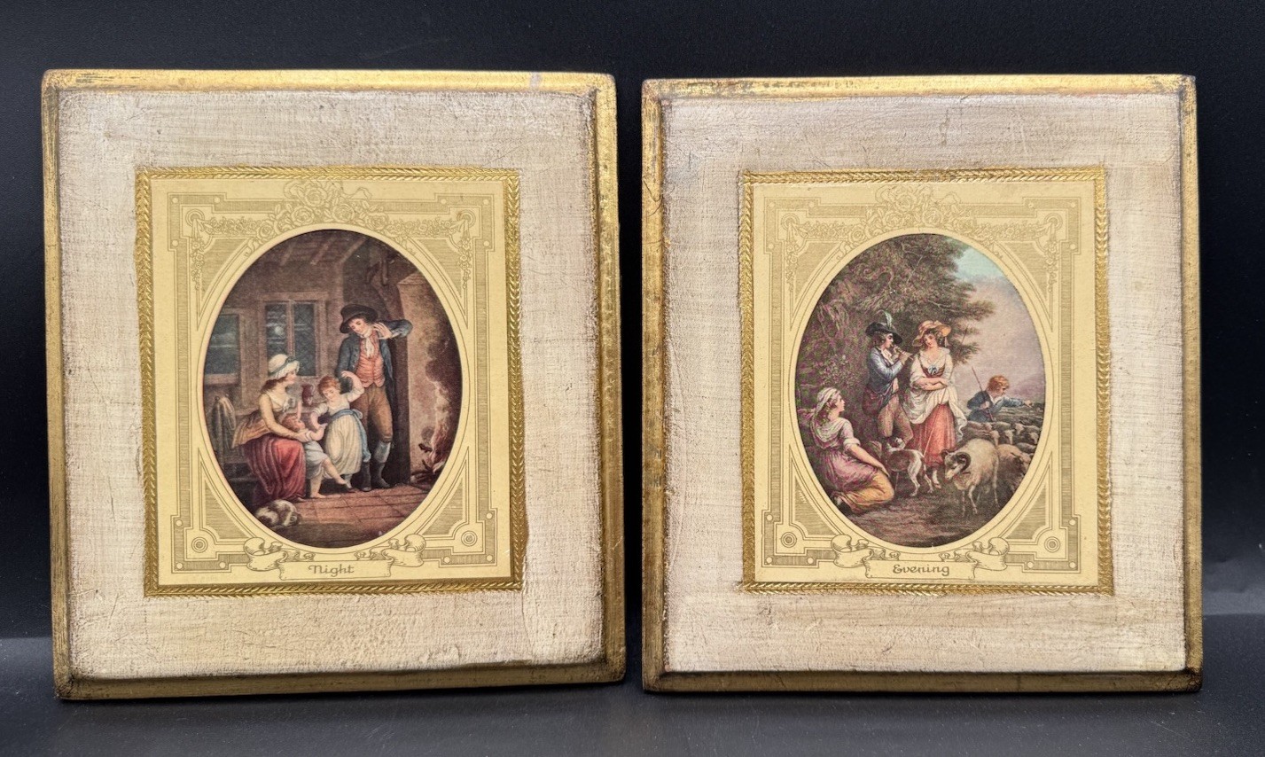 Vintage Florentine Antiqued Art Plaques Made In Italy Romantic French Country Vintage Florentine Antiqued Art Plaques Made In Italy Romantic French Country