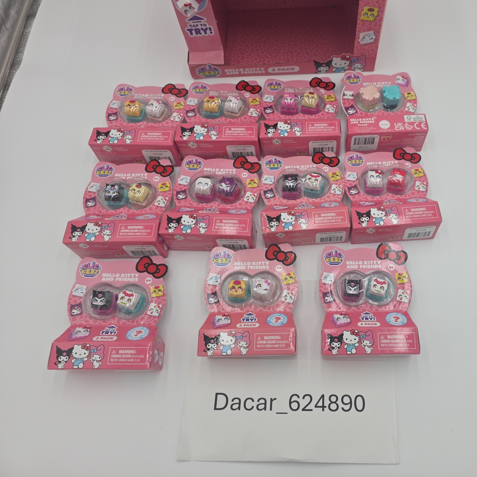ClicKeez VIRAL Hello Kitty Collab 3 Pack Clicker Keys with Display Box LOT OF 11 ClicKeez VIRAL Hello Kitty Collab 3 Pack Clicker Keys with Display Box LOT OF 11