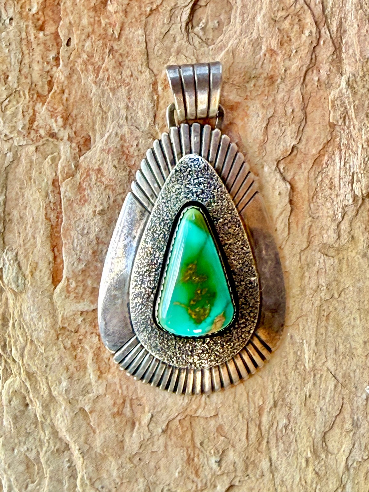 Vintage Navajo sterling silver pendant with turquoise Vintage Navajo sterling silver pendant with turquoise