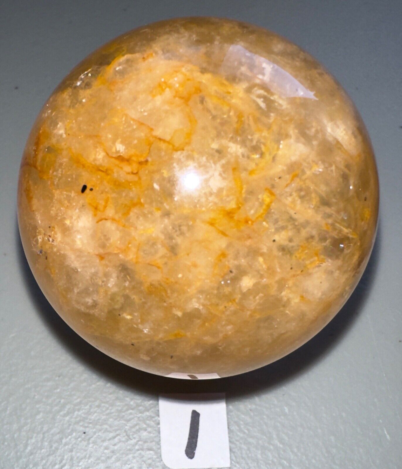Golden Healer Quartz Crystal Sphere,Metaphysical,Reiki,Unique Gift,Decor