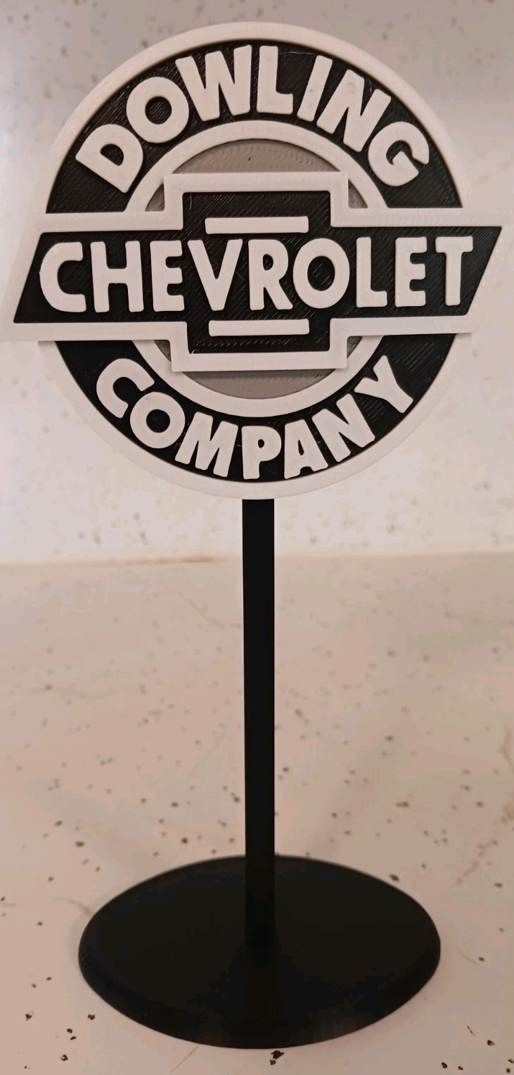 Chevrolet Dealership Sign From Columbia, Tennessee. 3d Printed Miniature Diorama Chevrolet Dealership Sign From Columbia, Tennessee. 3d Printed Miniature Diorama