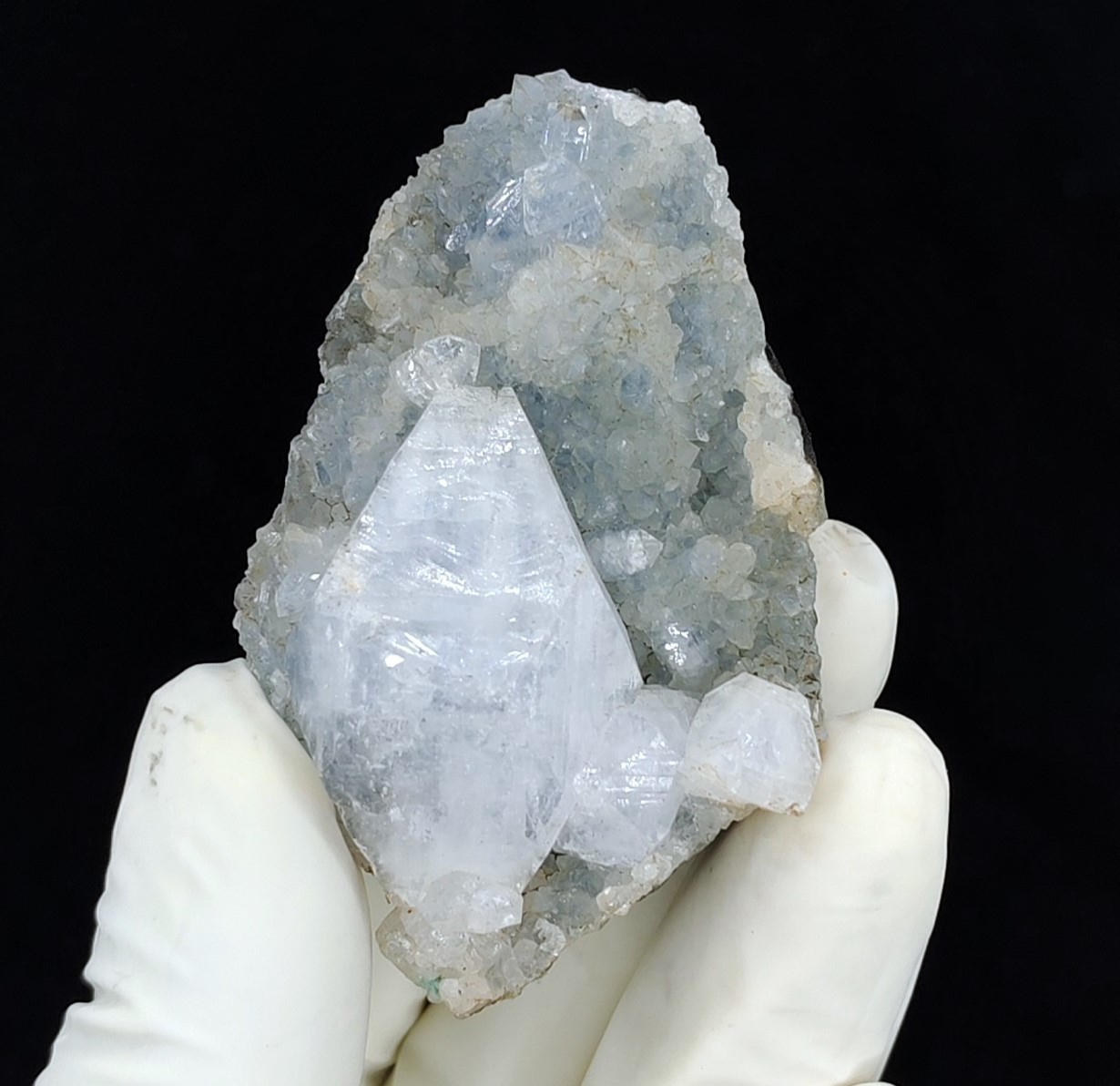 Natural Apophyllite Crystal On Quartz Mineral Specimen #313 Natural Apophyllite Crystal On Quartz Mineral Specimen #313
