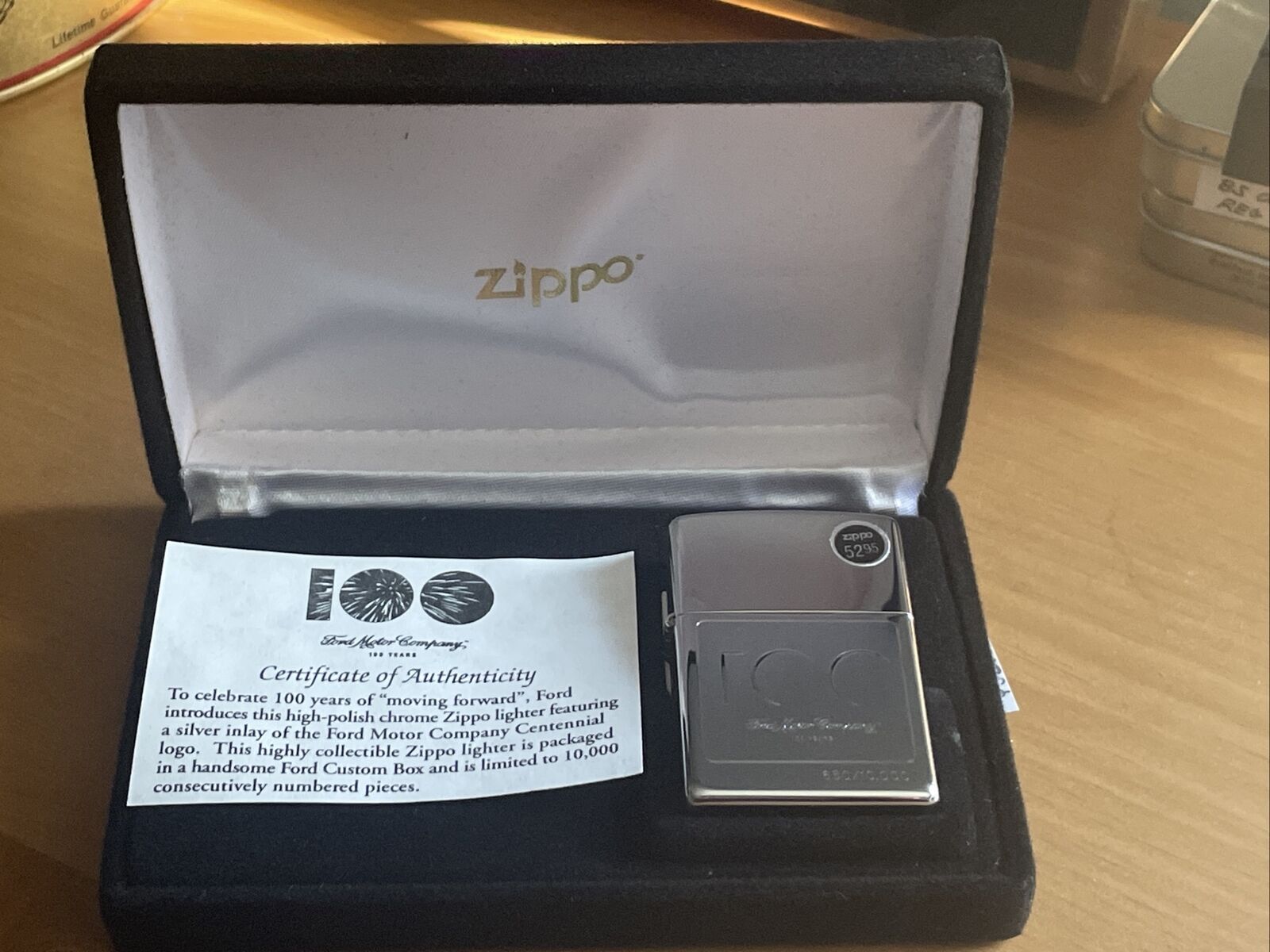 Zippo Lighter 20201 Ford 100th Anniversary Sliver Inlay