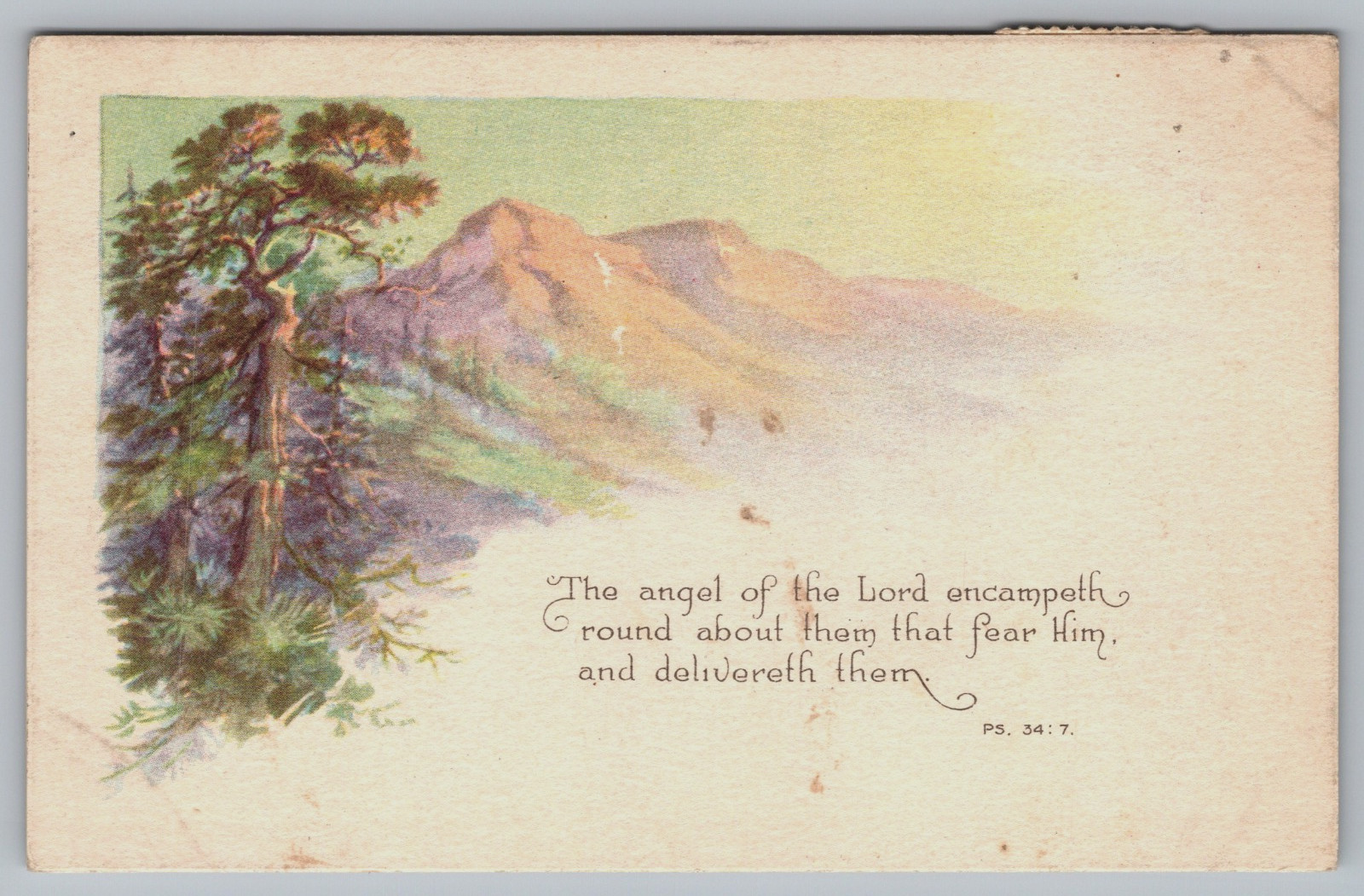 Vintage Postcard, 1921, Religious Christmas Card