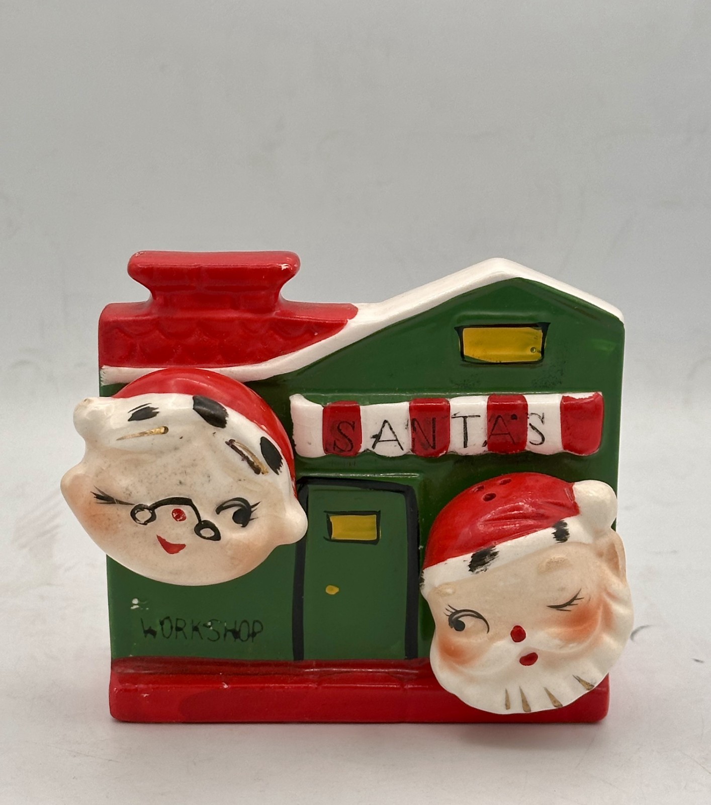 Vintage Commodore Mr and Mrs Claus Salt Pepper Shakers Napkin Holder Japan Rare Vintage Commodore Mr and Mrs Claus Salt Pepper Shakers Napkin Holder Japan Rare