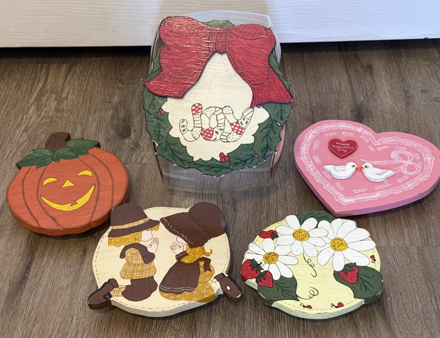 Vintage 1983 Cookie Jar With Themed Lids Holiday And Seasonal Cottagecore Granny