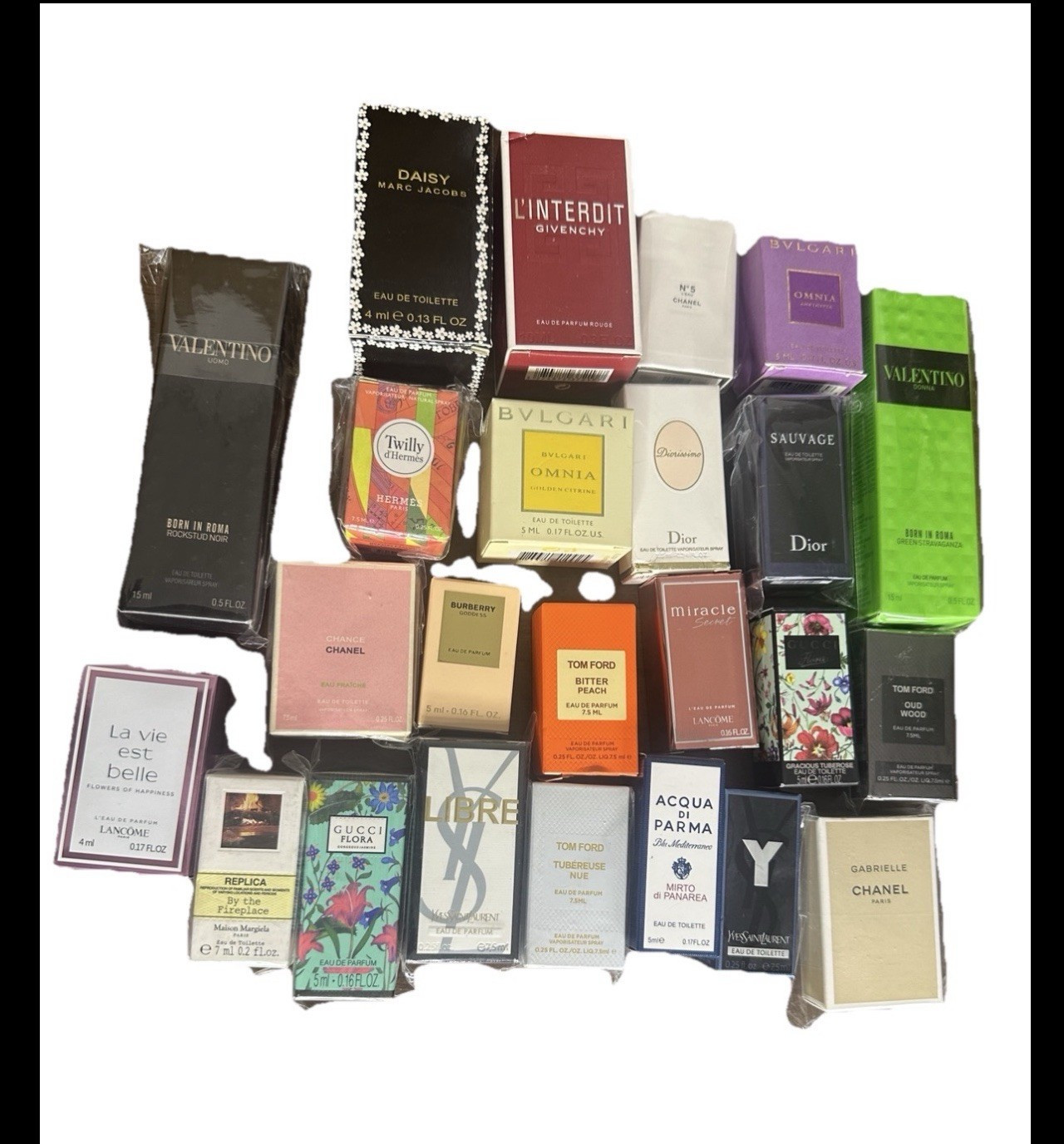 Valentino Marc Jacobs Givenchy Chanel Bvlgari Dior Hermès Miniatures Lot Valentino Marc Jacobs Givenchy Chanel Bvlgari Dior Hermès Miniatures Lot