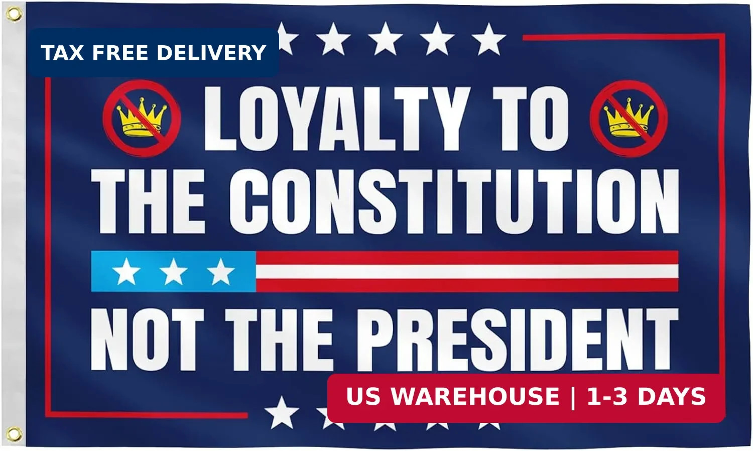No Kings Protest Flag 3x5FT Loyalty To Constitution Not A King Banner No Kings Protest Flag 3x5FT Loyalty To Constitution Not A King Banner