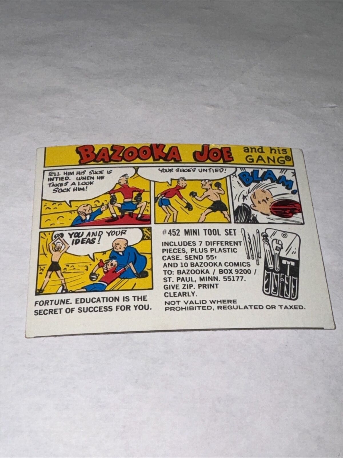 Bazooka Joe and His Gang Puzzle #2 Card #452