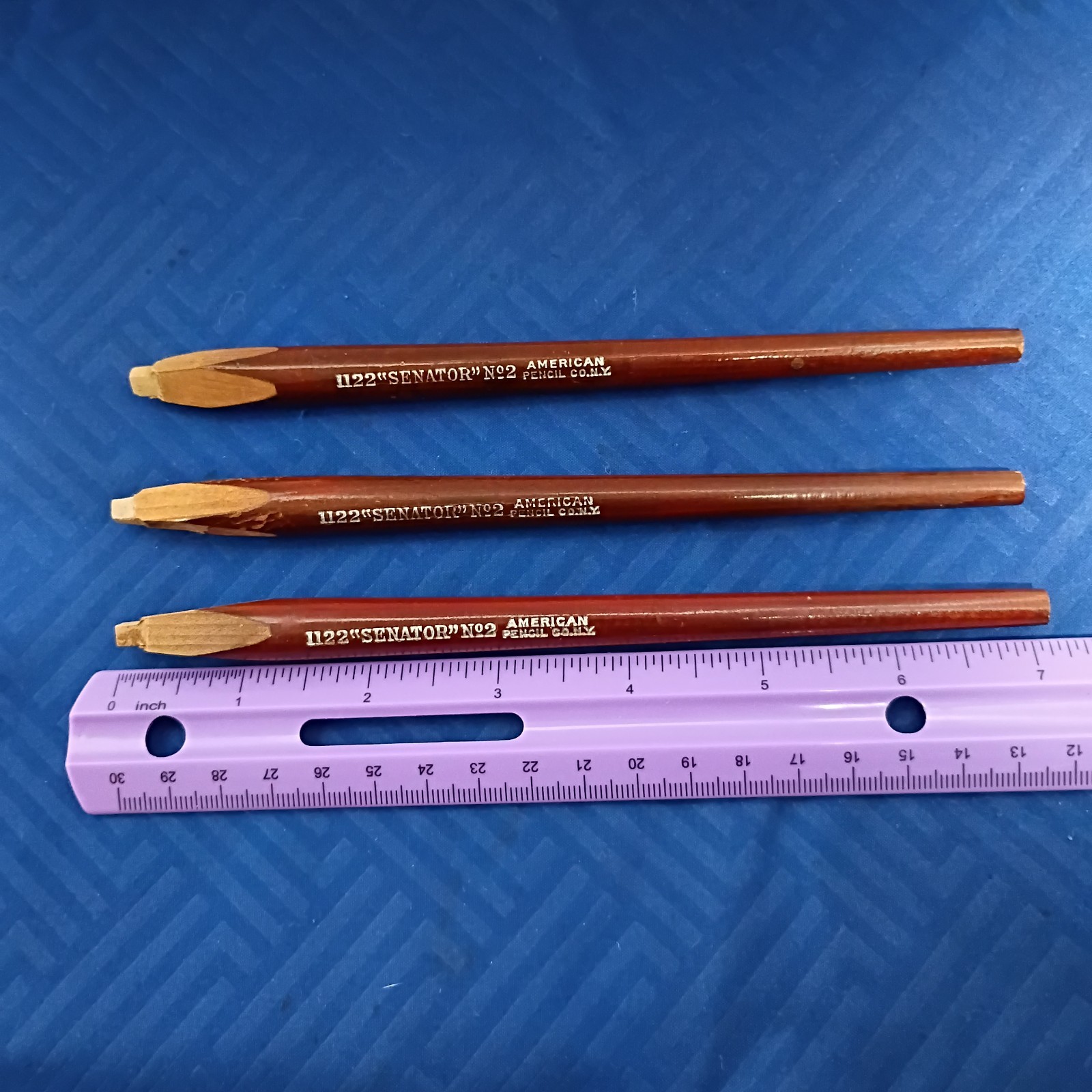 Lot Of 3 American Pencil Co. Senator 1122 No. 2 Jumbo Giant Vintage Pencils Read Lot Of 3 American Pencil Co. Senator 1122 No. 2 Jumbo Giant Vintage Pencils Read