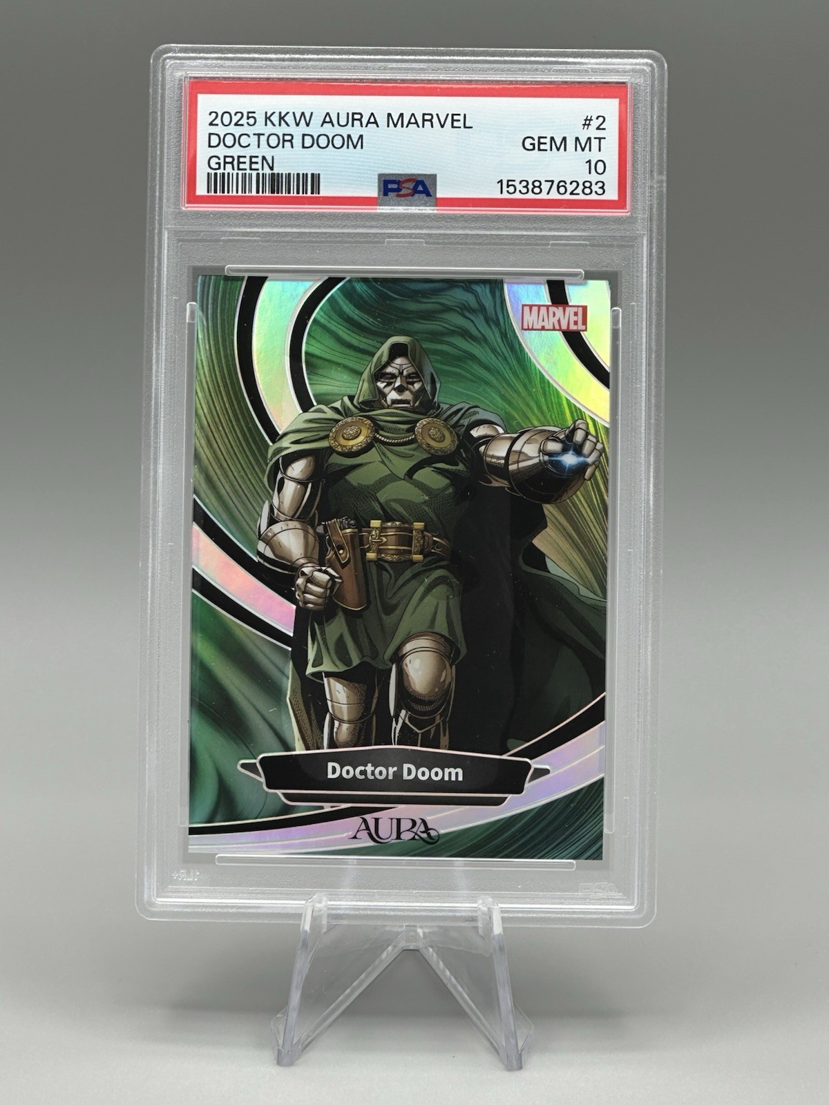 2025 Kakawow Aura Marvel Doctor Doom Green /25 PSA 10 Gem Mint LOW POP #05/25 2025 Kakawow Aura Marvel Doctor Doom Green /25 PSA 10 Gem Mint LOW POP #05/25