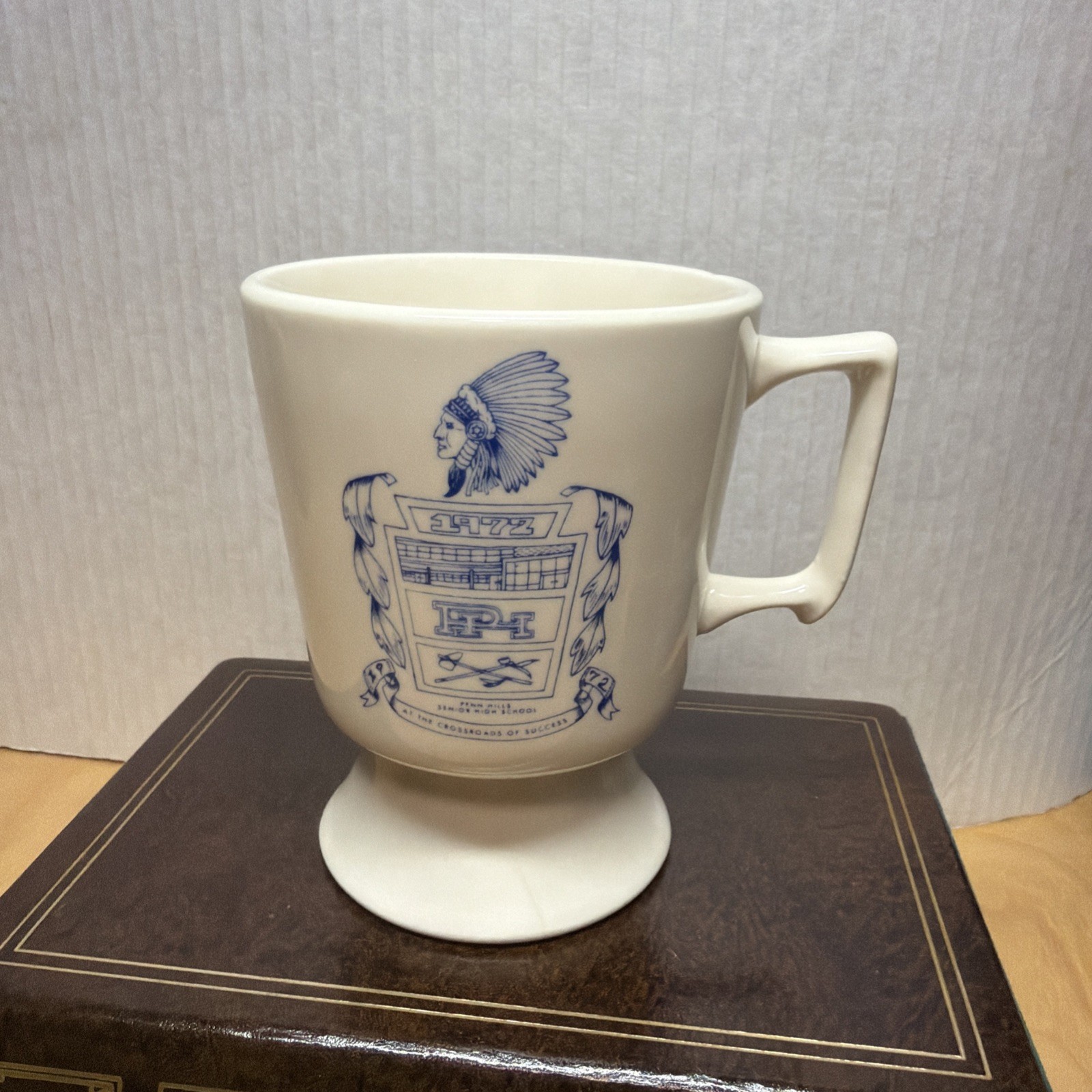 1972 PENN HILLS SENIOR HIGH SCHOOL Footed Stoneware Cup Mug Pittsburgh PA