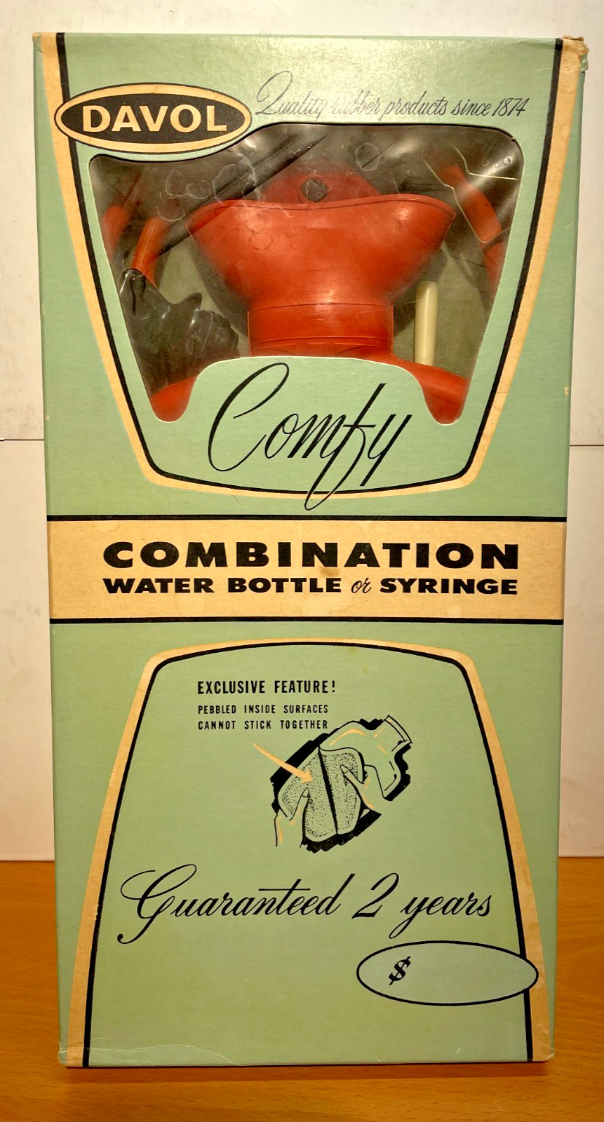 Davol Vintage Rubber Comfy Hot Water Bottle Enema Douche Bag w/Box 100% Complete Davol Vintage Rubber Comfy Hot Water Bottle Enema Douche Bag w/Box 100% Complete