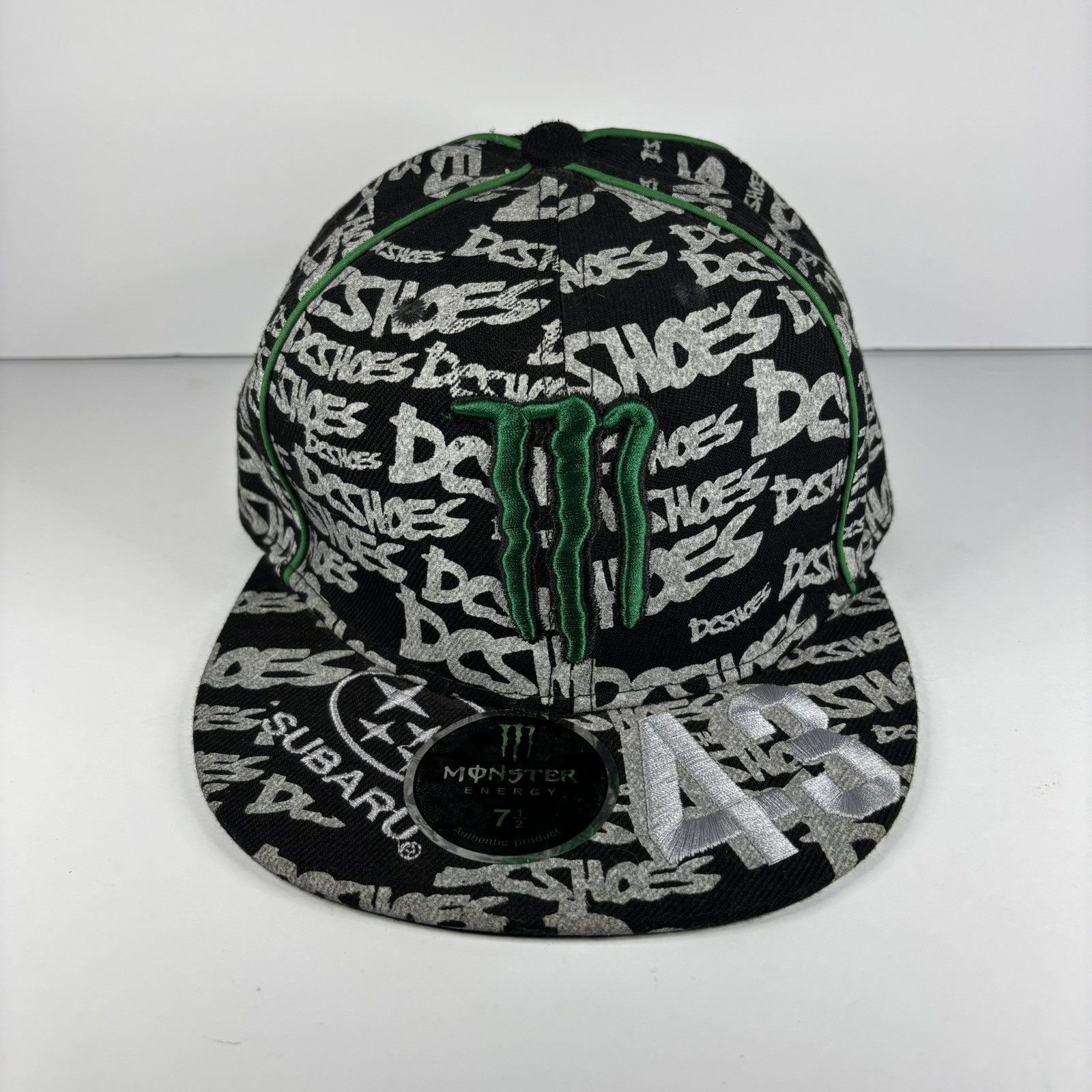 Vintage Ken Block #43 Monster Energy DC Shoes Subaru Rally Team Hat Fitted 7 1/2 Vintage Ken Block #43 Monster Energy DC Shoes Subaru Rally Team Hat Fitted 7 1/2