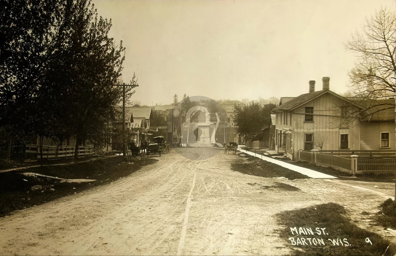Barton WI Wisconsin Main Street View RPPC Photo Postcard COPY Barton WI Wisconsin Main Street View RPPC Photo Postcard COPY