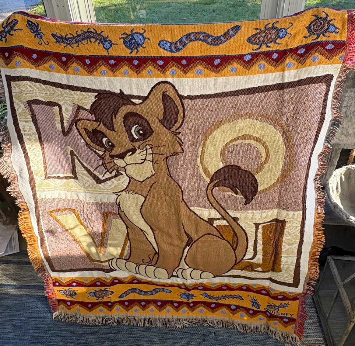 RARE Vintage 1998 Disney The Lion King II Simba’s Pride Kovu Blanket Crown Craft RARE Vintage 1998 Disney The Lion King II Simba’s Pride Kovu Blanket Crown Craft