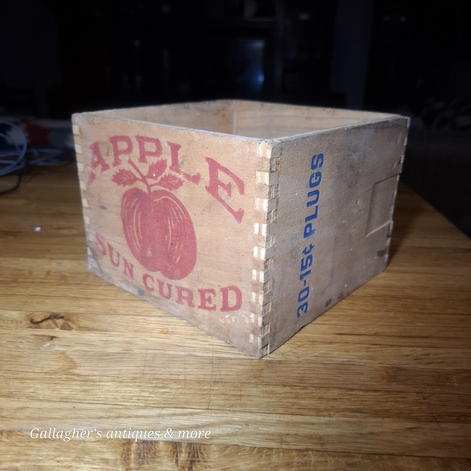 Antique 1910 Dove-Tailed Apple Sun Cured 10 LB Tobacco Box Winston Salem NC RJR