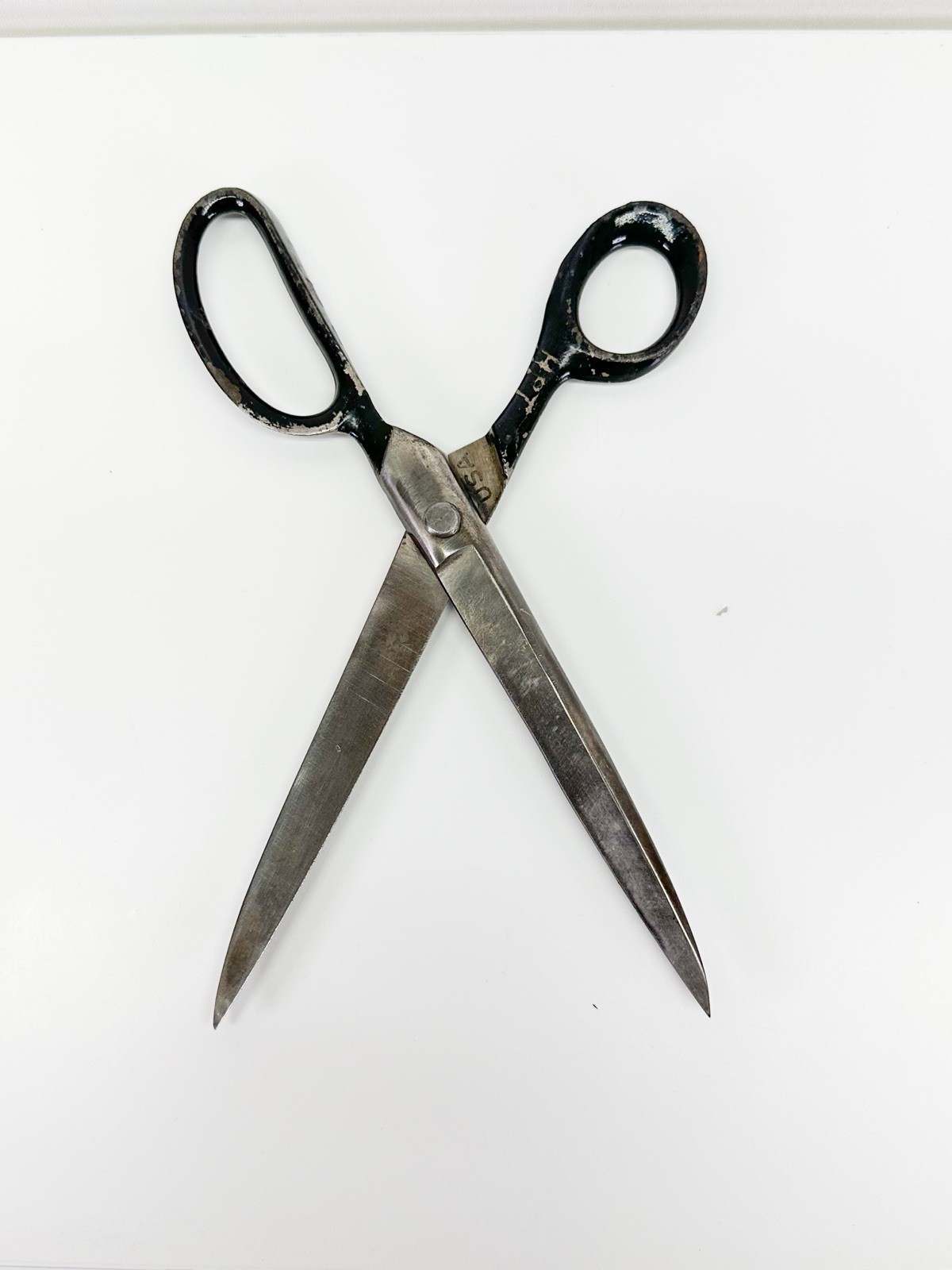 Antique 1940s Steel Shears 9” Vintage Sharp Scissors Hand Hammered Rivet Antique 1940s Steel Shears 9” Vintage Sharp Scissors Hand Hammered Rivet