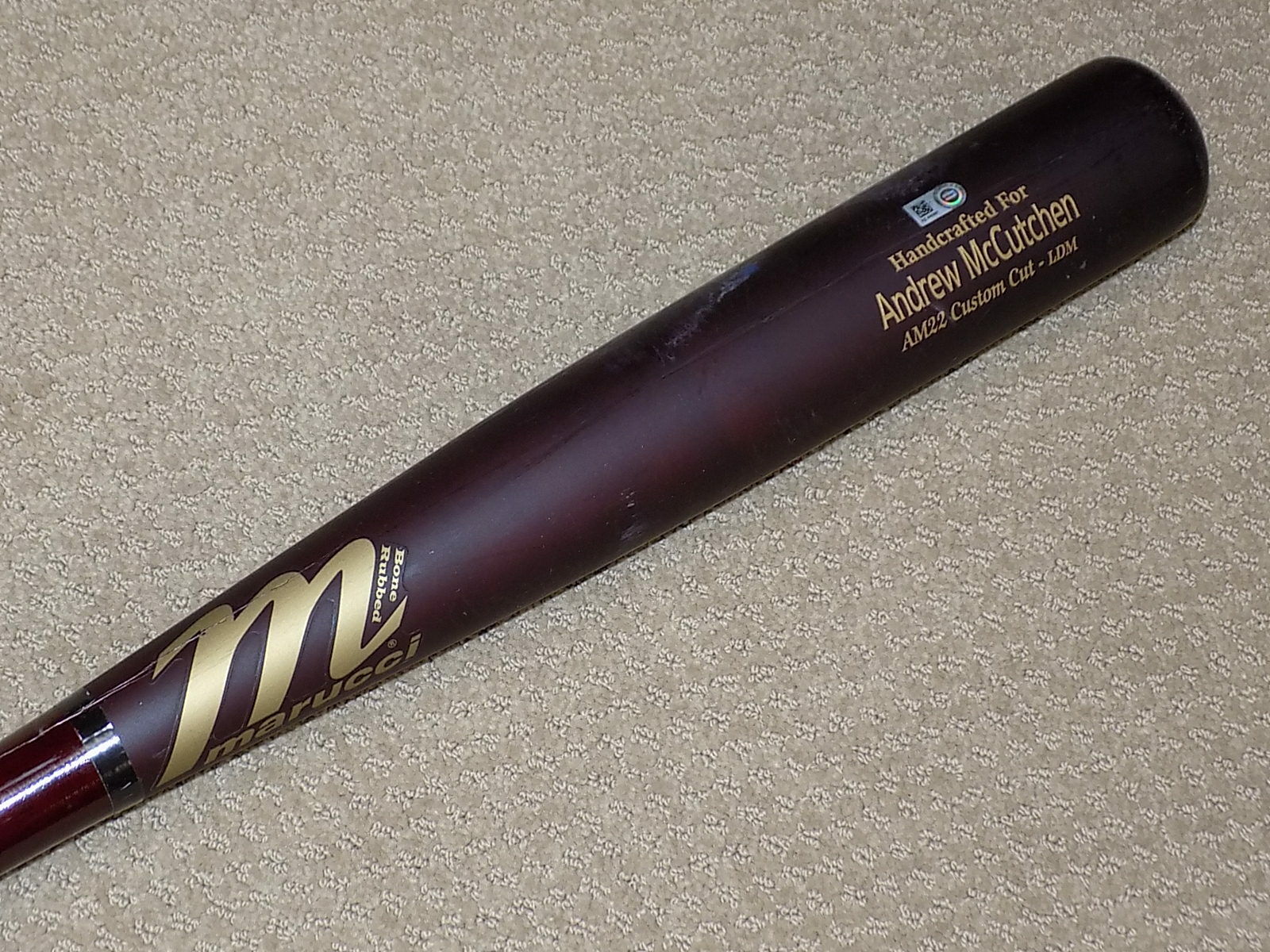 Andrew McCutchen Maple Marucci Game Used Hit Bat 2015 Pittsburgh Pirates MLB