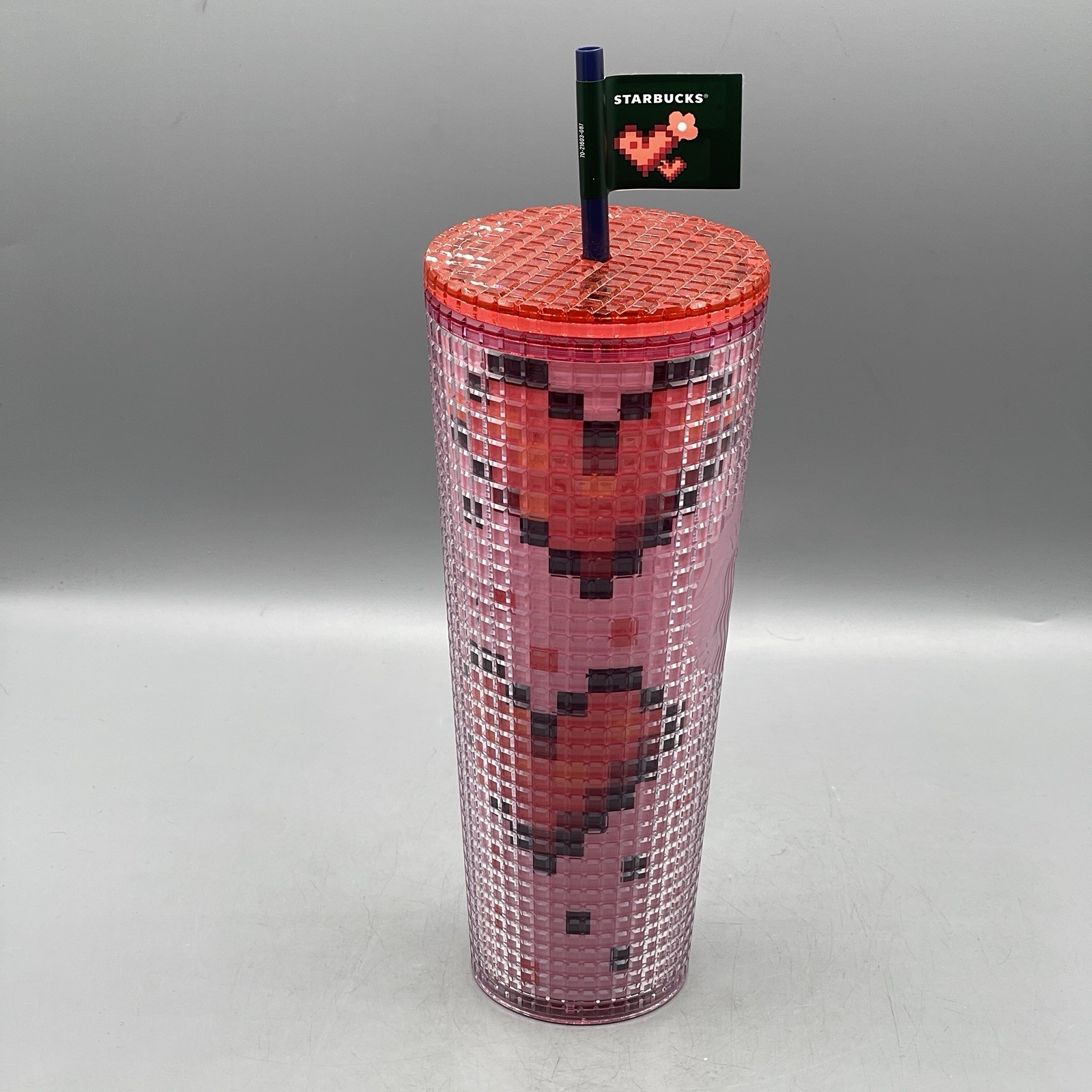 Starbucks Valentine's Cold Cup 2025 8 Bit Hearts 24oz Venti Pink Tumbler NEW Starbucks Valentine's Cold Cup 2025 8 Bit Hearts 24oz Venti Pink Tumbler NEW