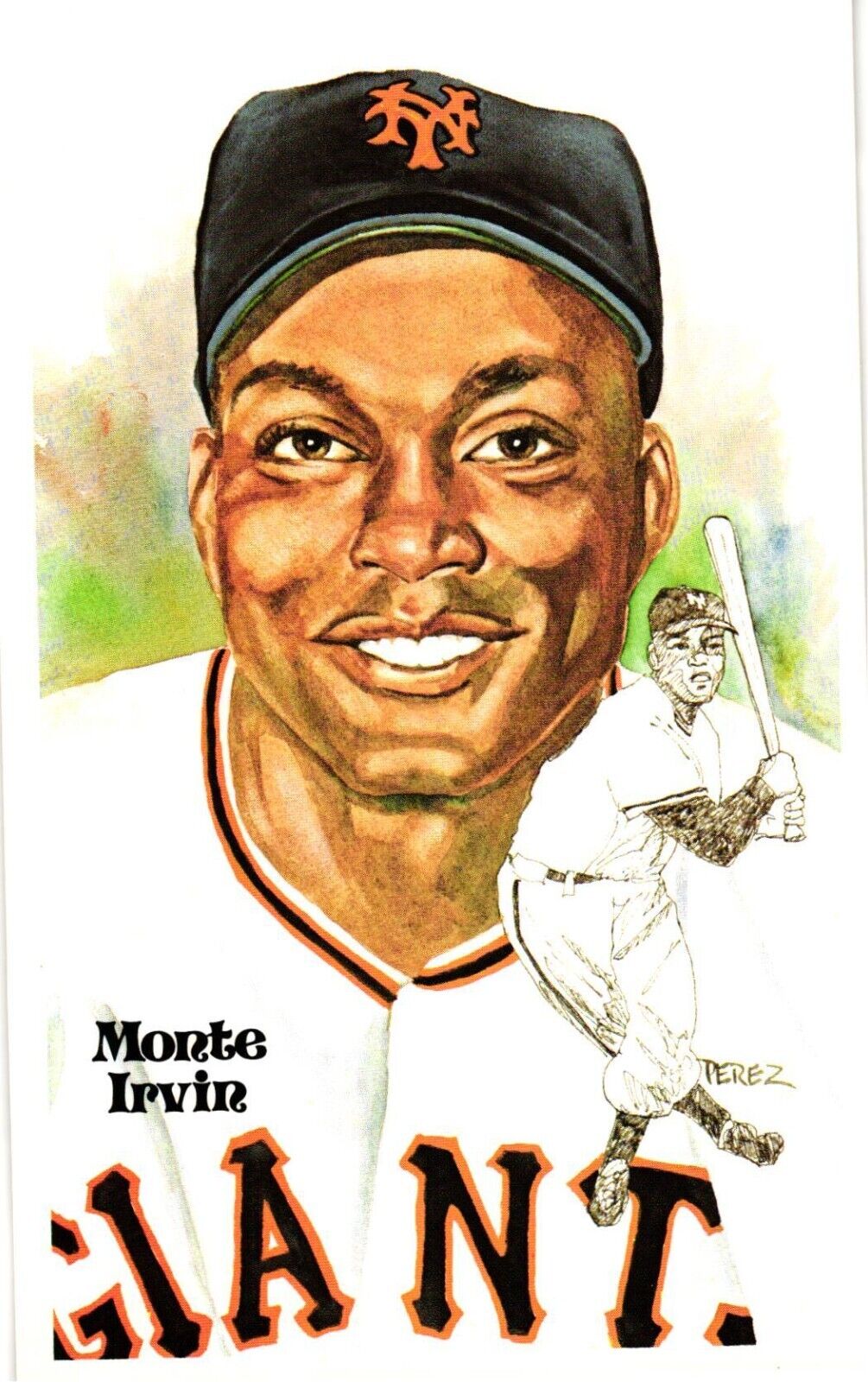 Monte Irvin 1980 Perez-Steele Baseball Hall of Fame Limited Edition Postcard