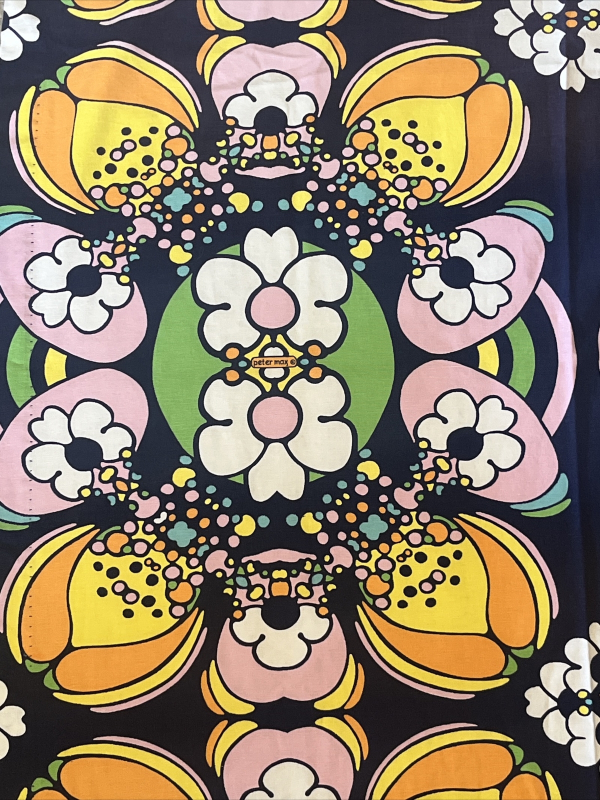 PAIR Vintage 1960s 70s PETER MAX Curtains Psychedelic MOD 2 Panels 80\