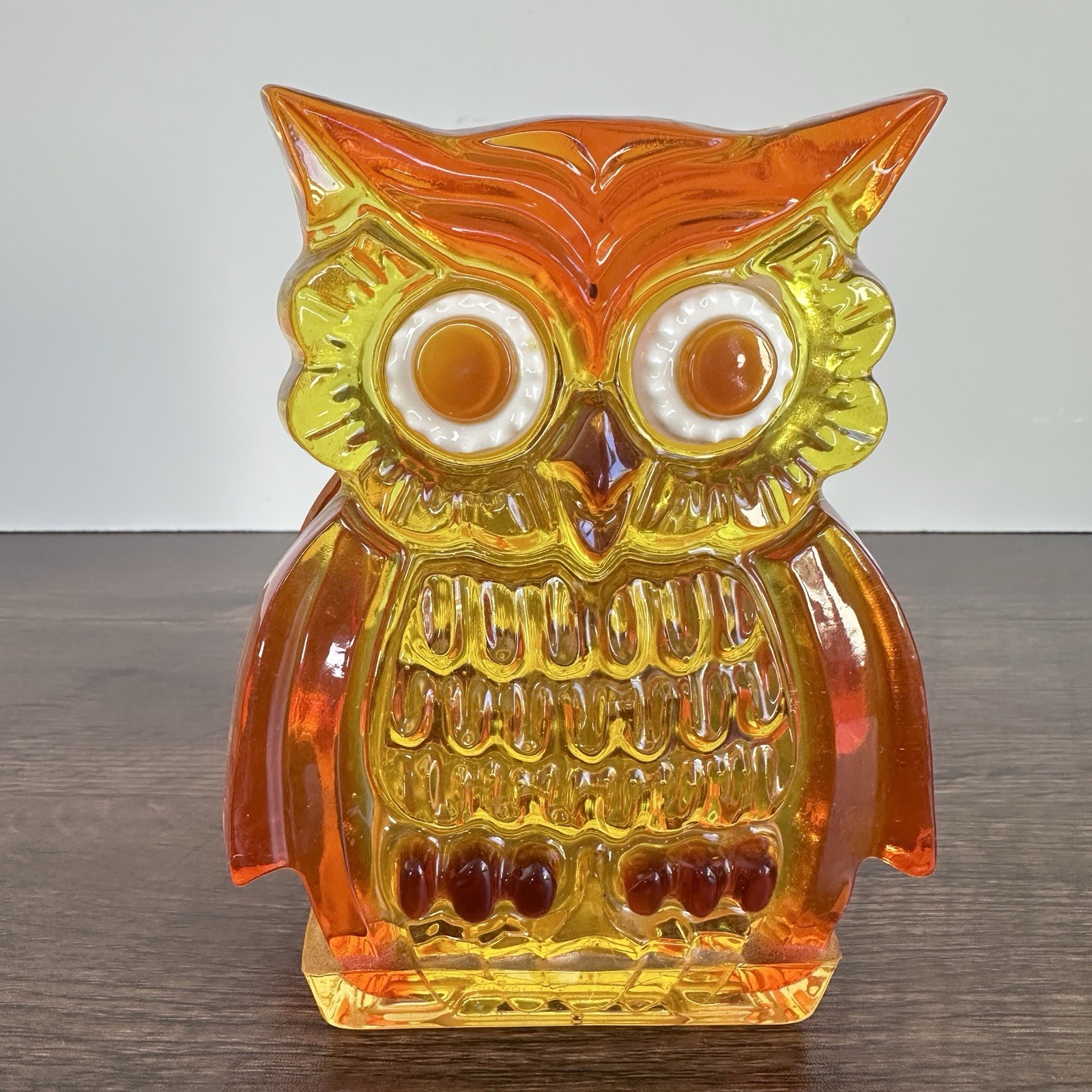 Vintage Lucite Owl Shaped Napkin Holder / Letter Holder Kitchen Retro Decor