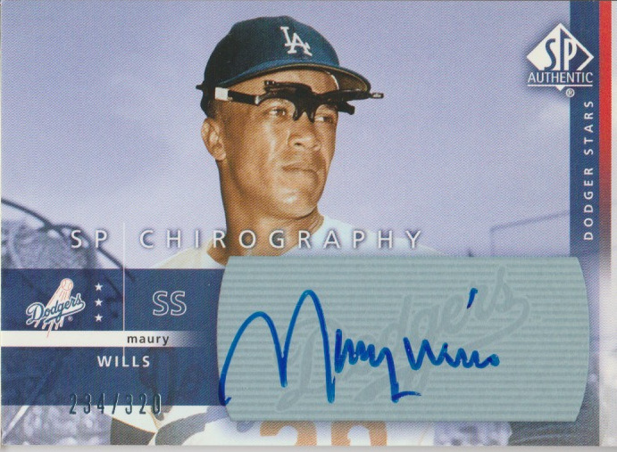 Maury Wills 2003 UD SP Authentic Chirography autograph auto card MW /320