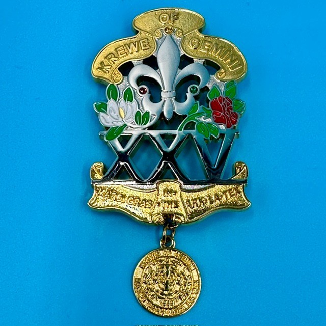 Krewe of Gemini 25th Silver Anniversary Pin - 2014 Krewe of Gemini 25th Silver Anniversary Pin - 2014