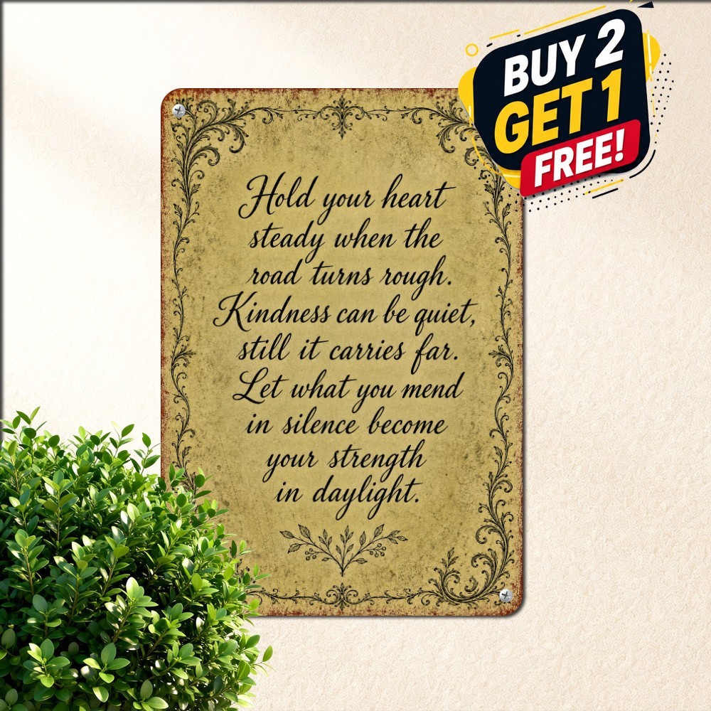 vintage inspirational quote poster ornate scrollwork border distressed