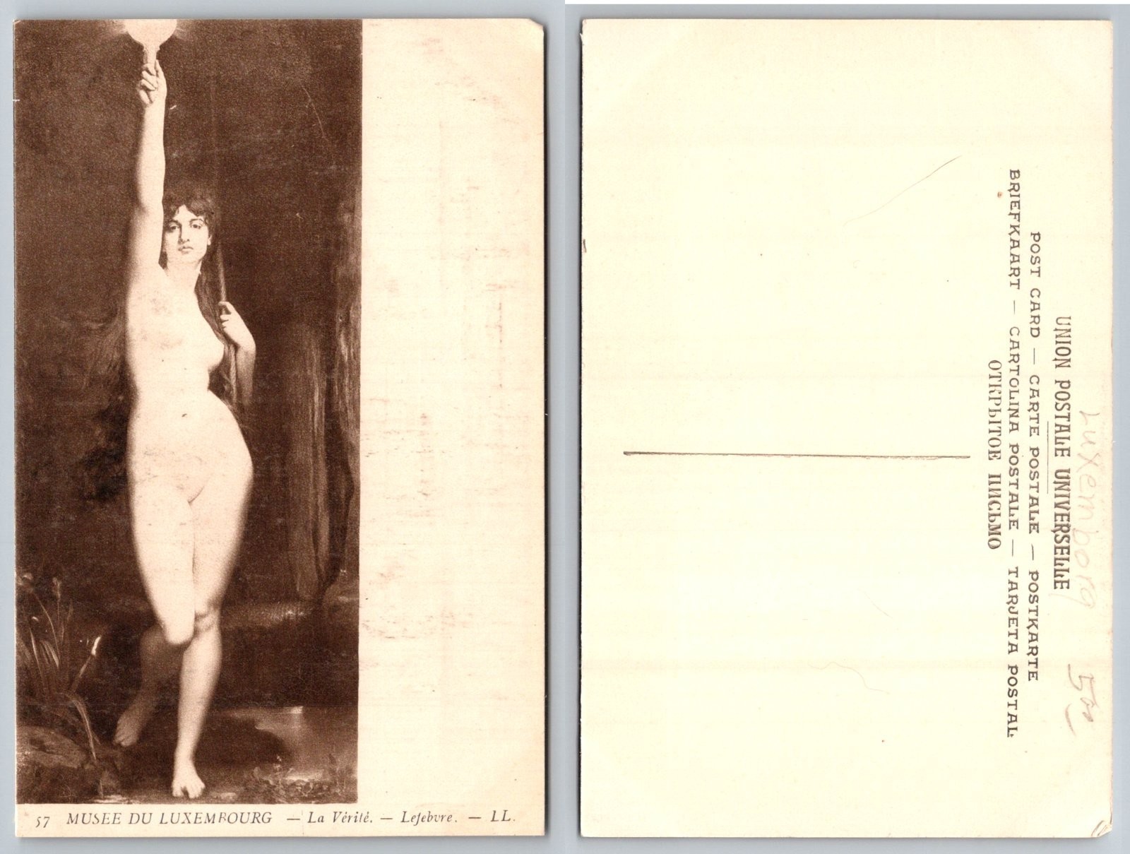 Standard Musée du Luxembourg La Vérité Art Lefebvre Postcard